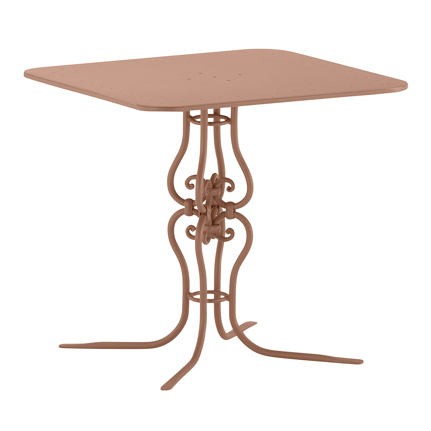 Ramorama Table carrée en fer forgé marron clair - Vue principale
