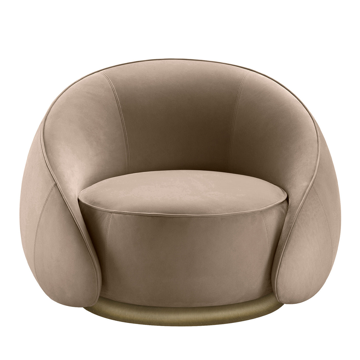 Abbracci Circular Taupe Armchair by Lorenza Bozzoli