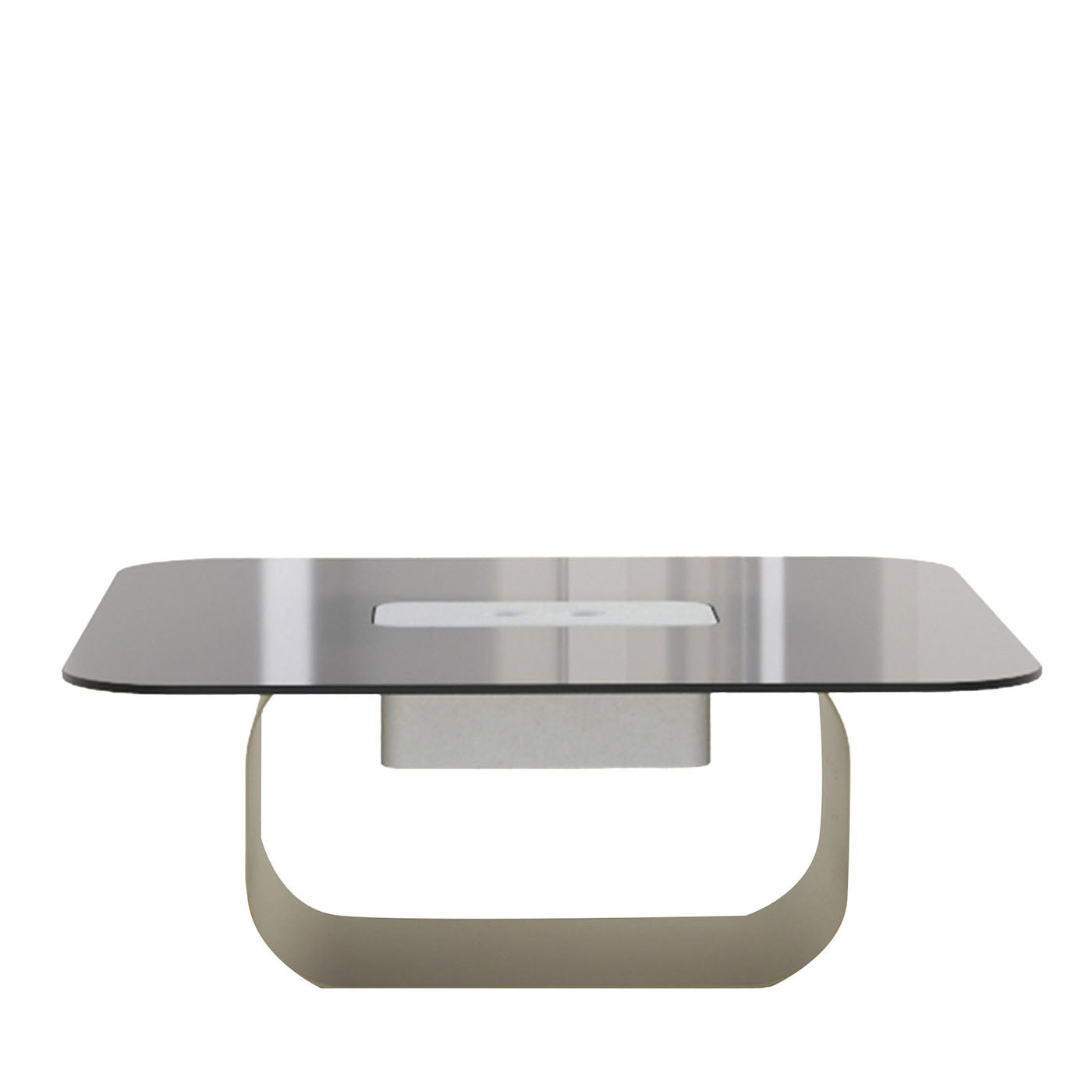 Maiz Small Glass and Steel Coffee Table - Main view