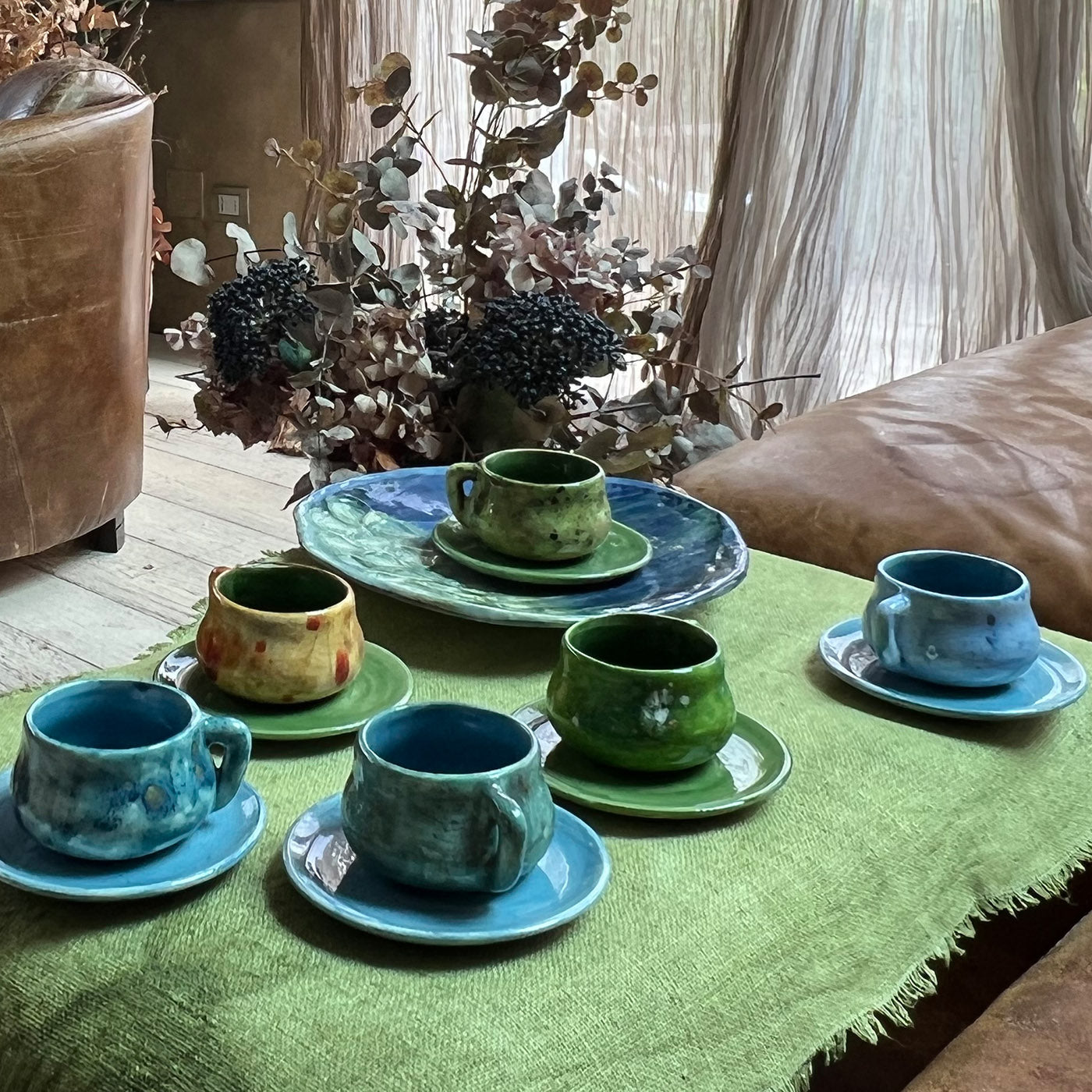 Dragon Green & Orange Espresso Cup with Saucer - Alternative view 4