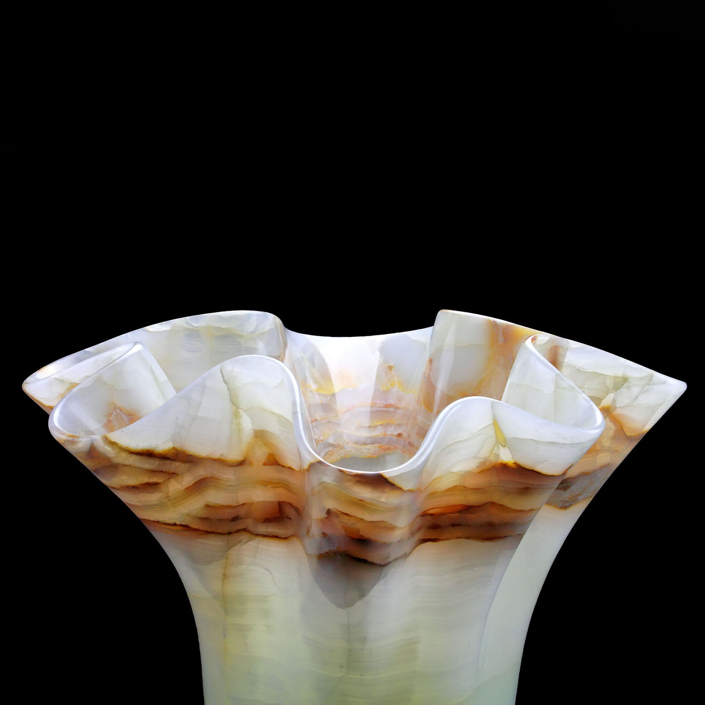 PV05 Vase sculptural en onyx blanc - Vue alternative 2
