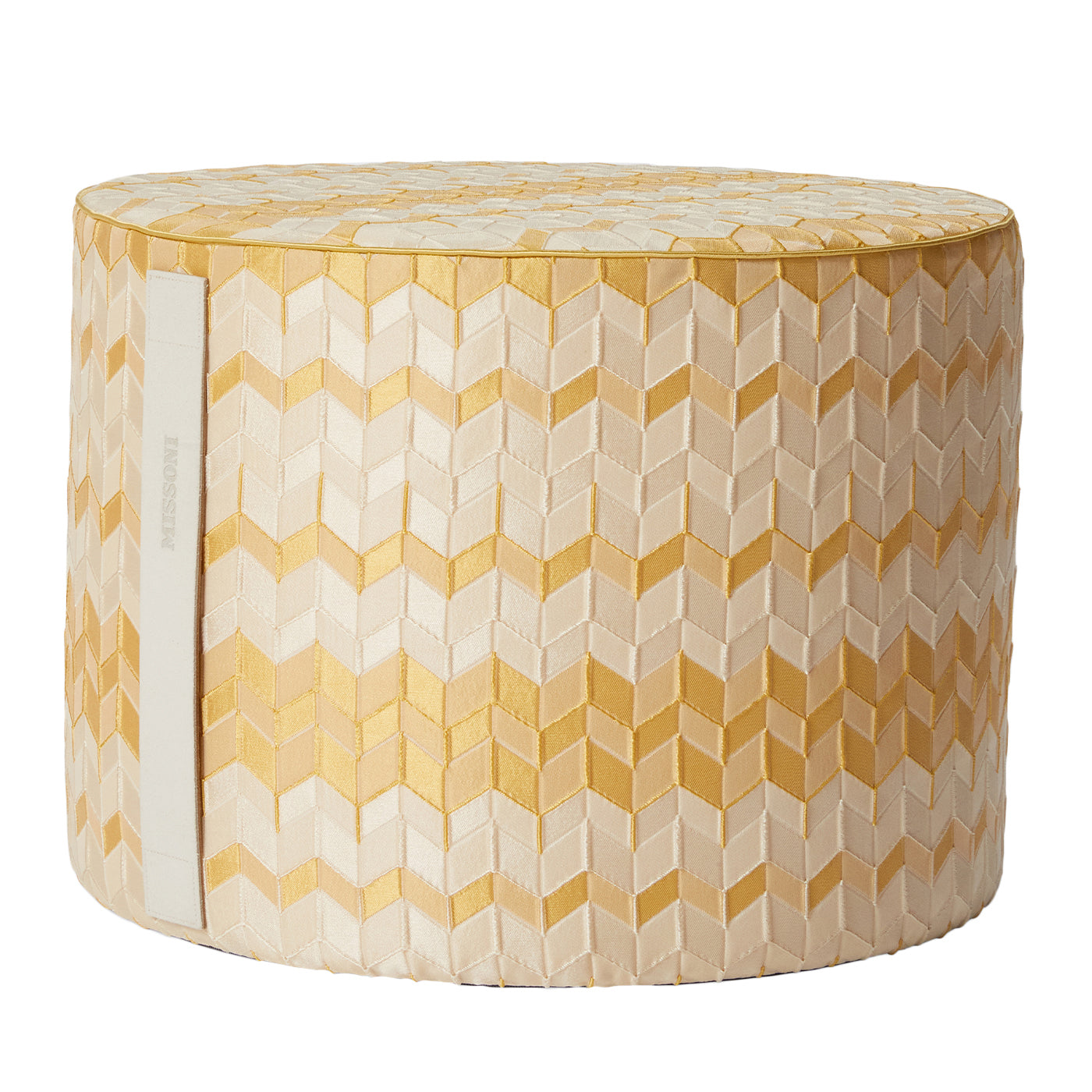 Tread Cylindrical 3D Effect Chevron Pattern Pouf - Main view