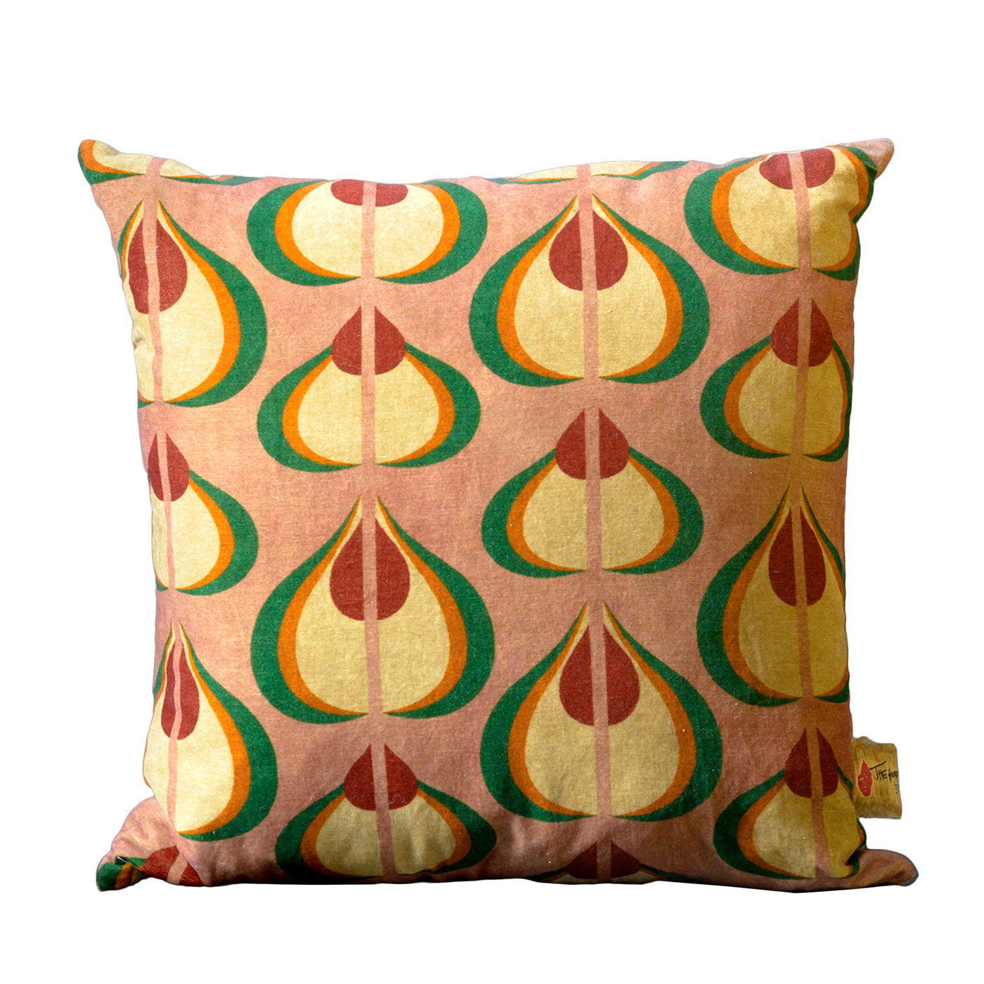 Sassifraga Square Patterned Polychrome Velvet Cushion - Main view