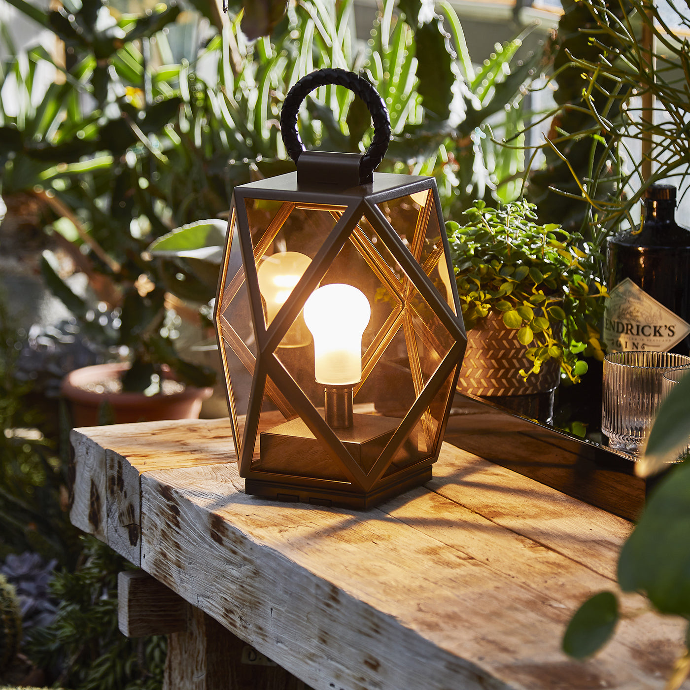 Muse Rechargeable Small Bronzed Outdoor Lantern by Tristan Auer - Alternative view 3