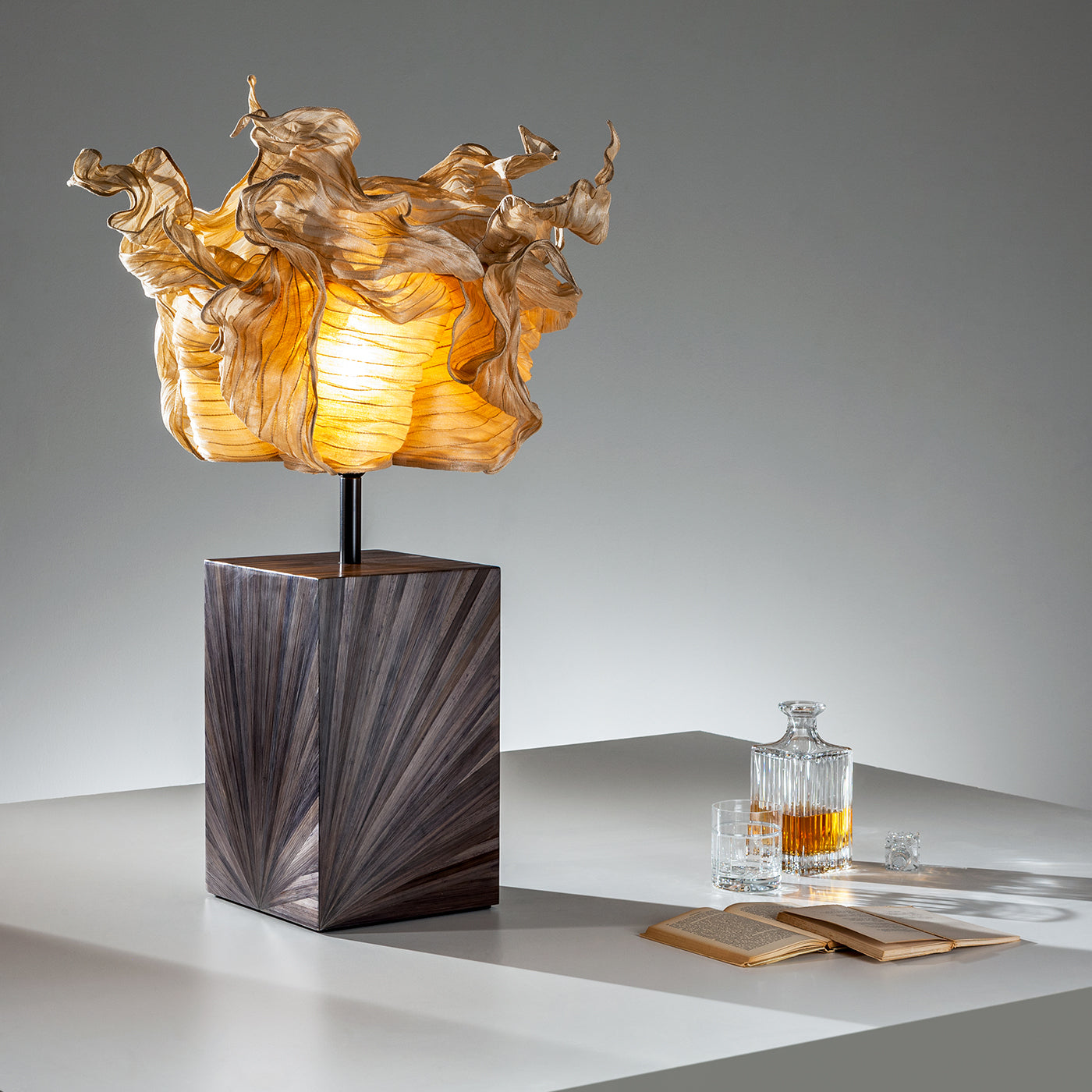 Boote Black Wood & Banaca Fiber Table Lamp - Alternative view 2