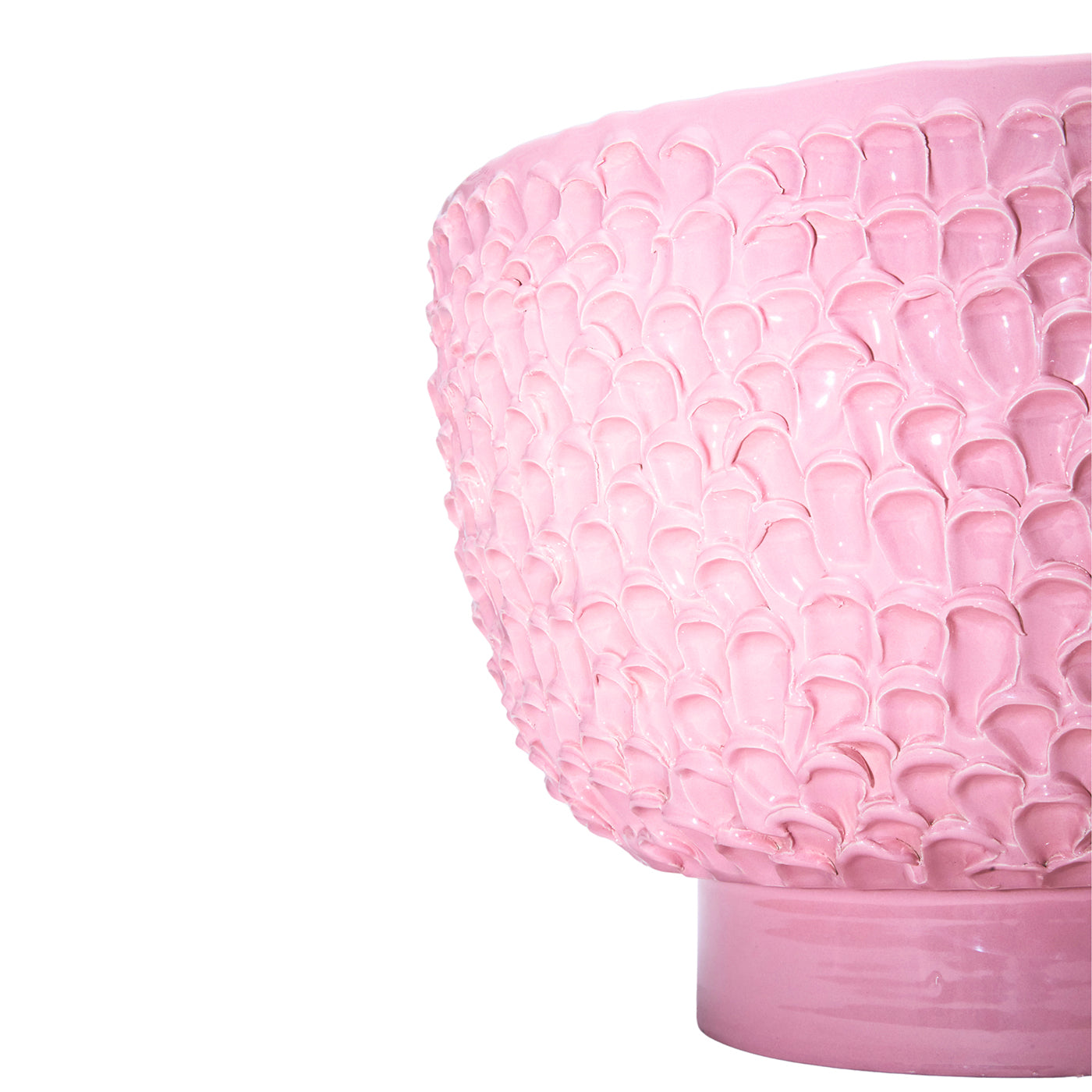 Onda Series Shiny Powder Pink Ceramic Centerpiece - Alternative view 1