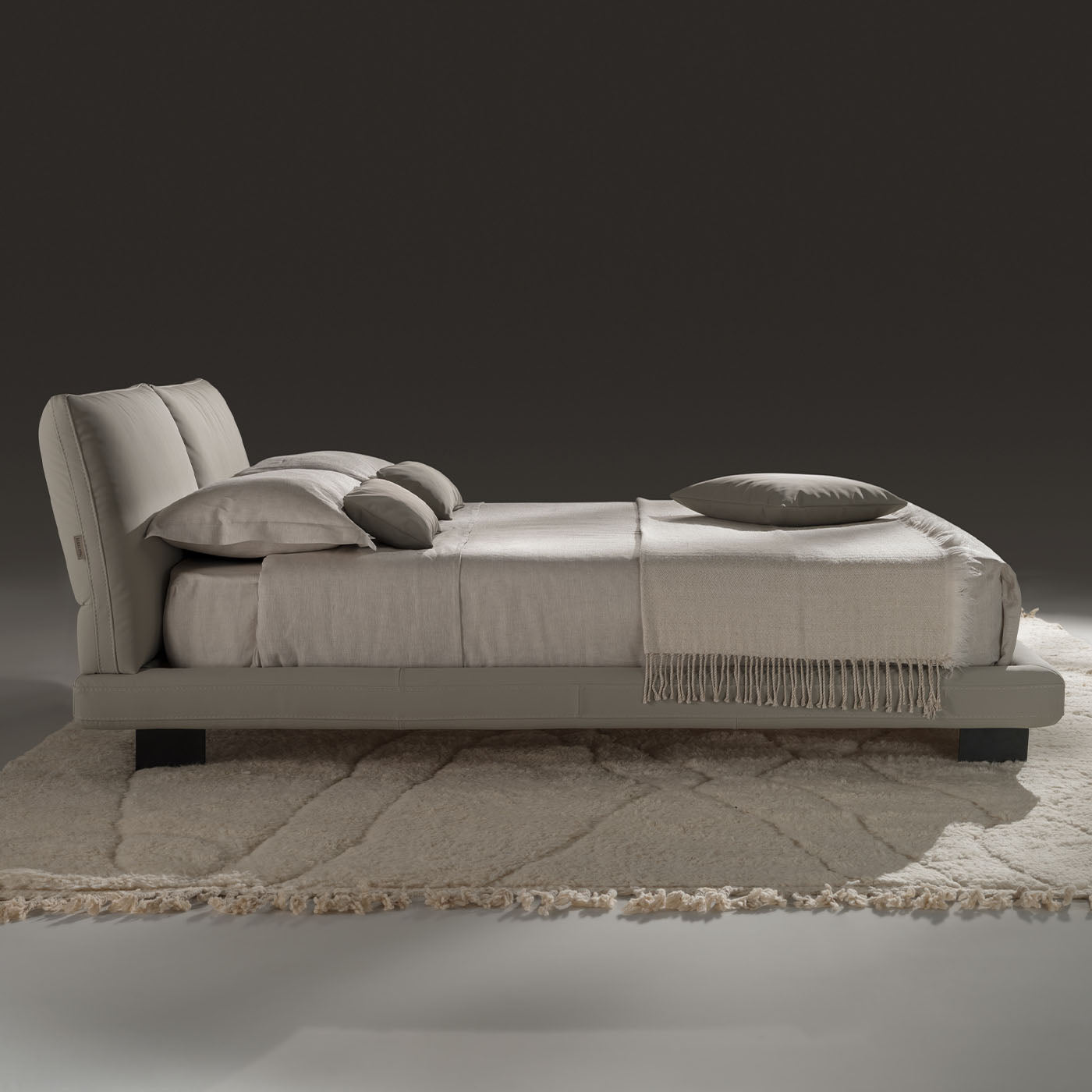 Beverly Beige Leather Bed - Alternative view 3