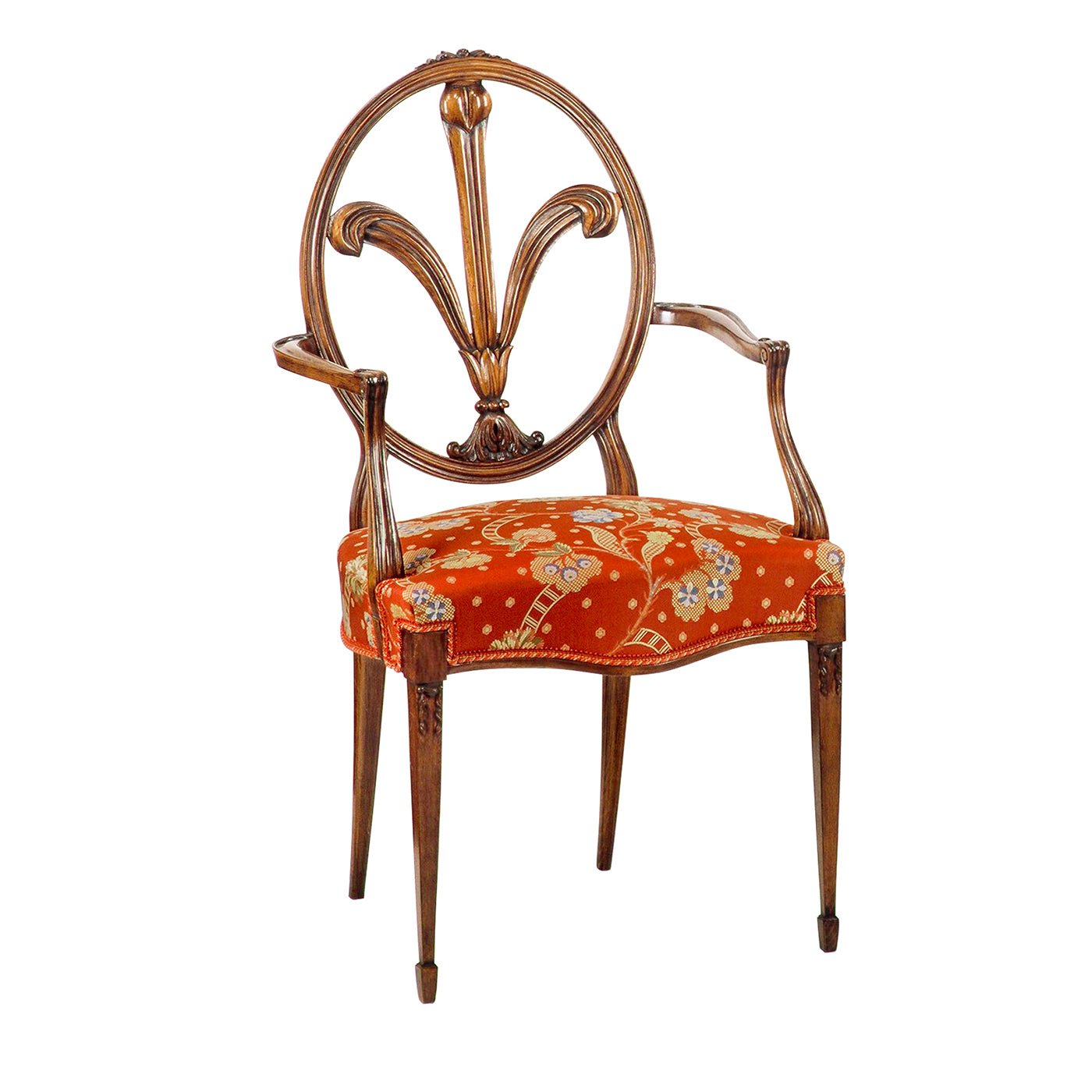 Hepplewhite-Style Red-Cushion Chair #2 - Alternative view 1