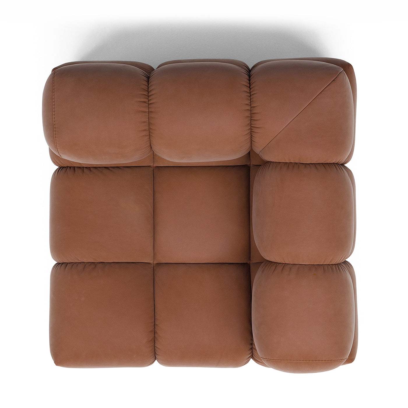 Sofá Sacai de 3 módulos de cuero marrón - Vista alternativa 3