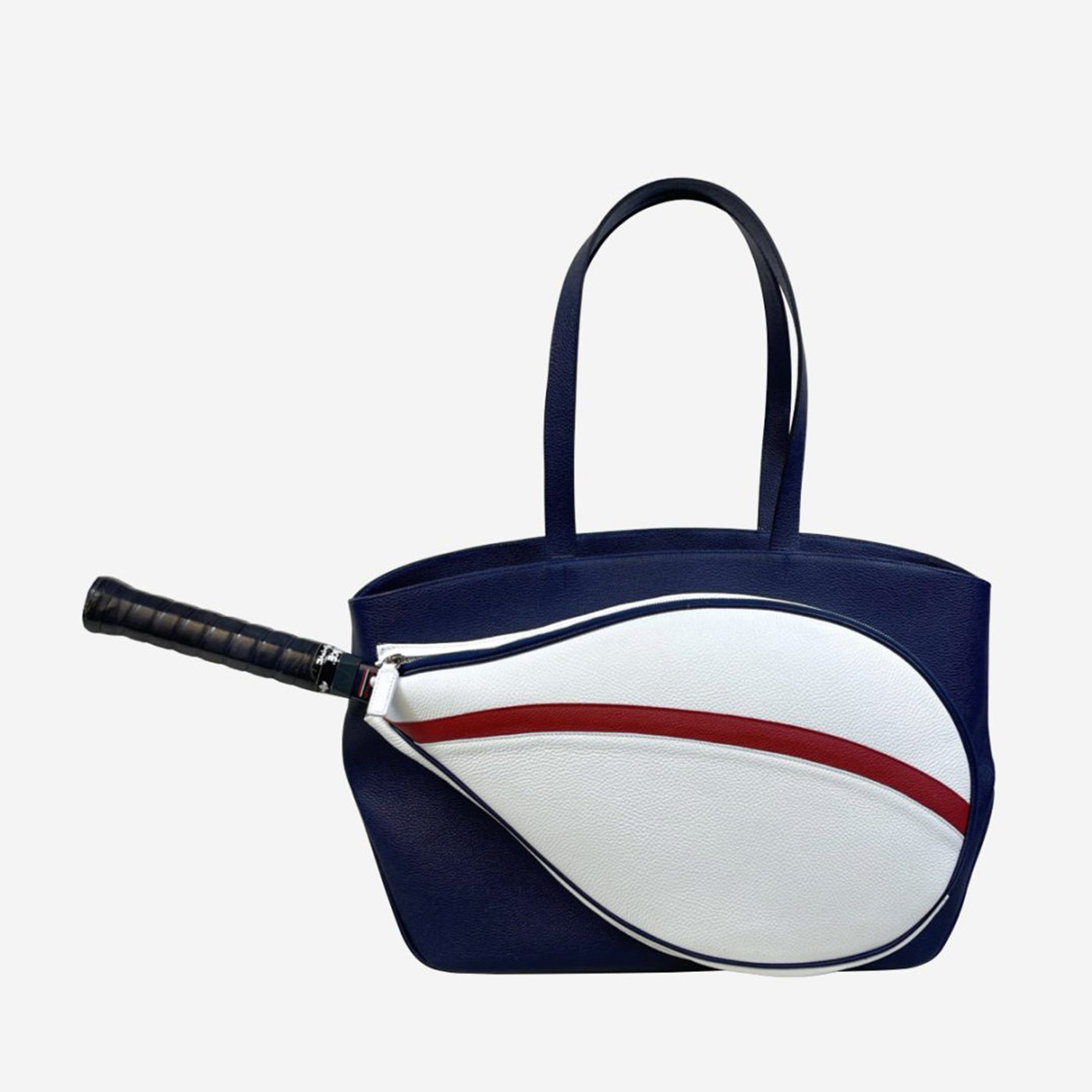 Bolsa de deporte azul/roja/blanca con bolsillo en forma de raqueta de tenis - Vista alternativa 5