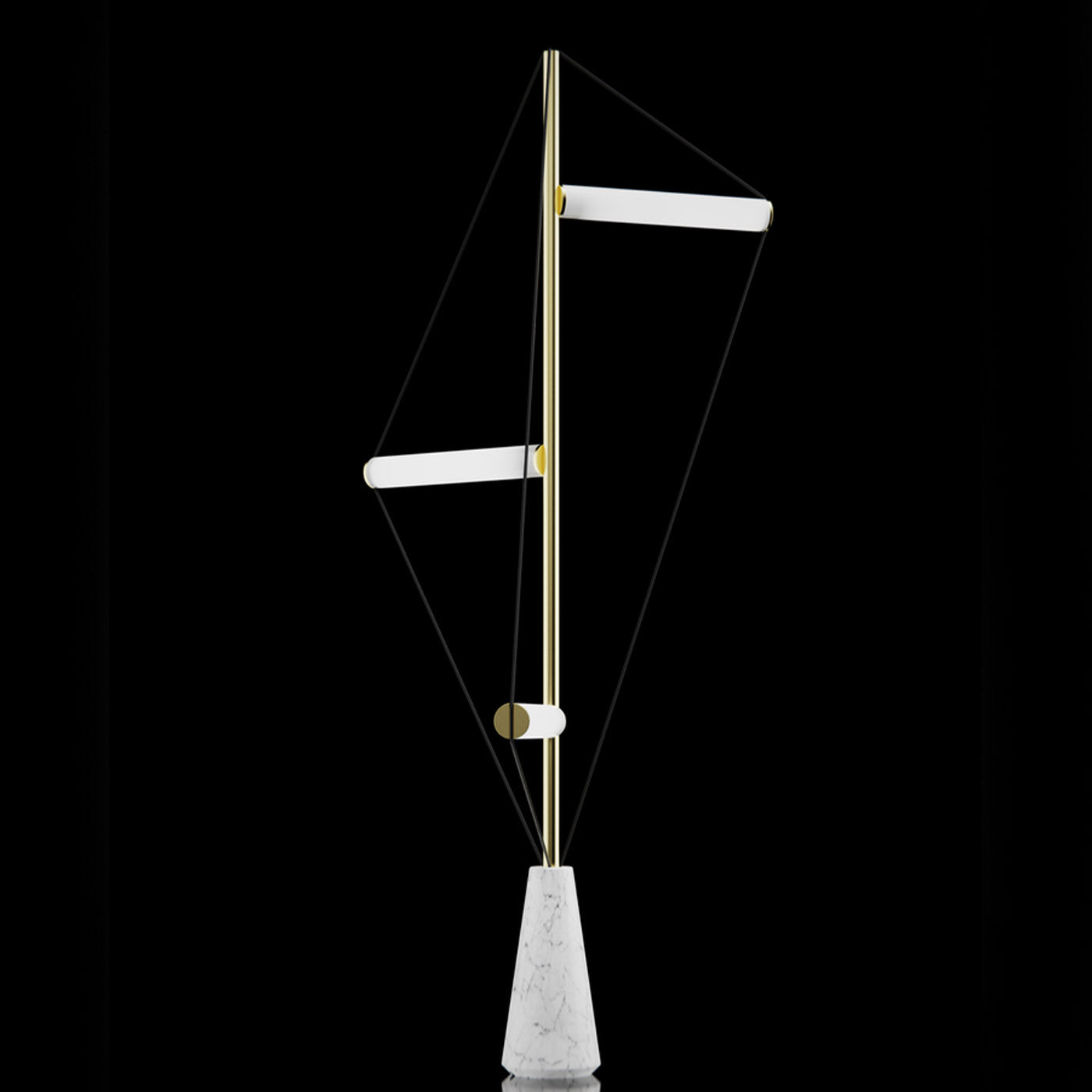 Ed047 Brass Floor Lamp with White Base - Alternative view 4