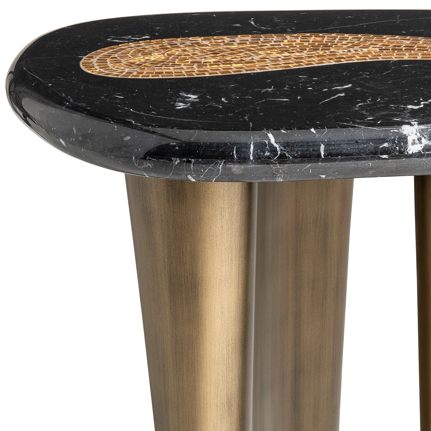 Leon High Side Table with Black Marquina Marble Top - Alternative view 1