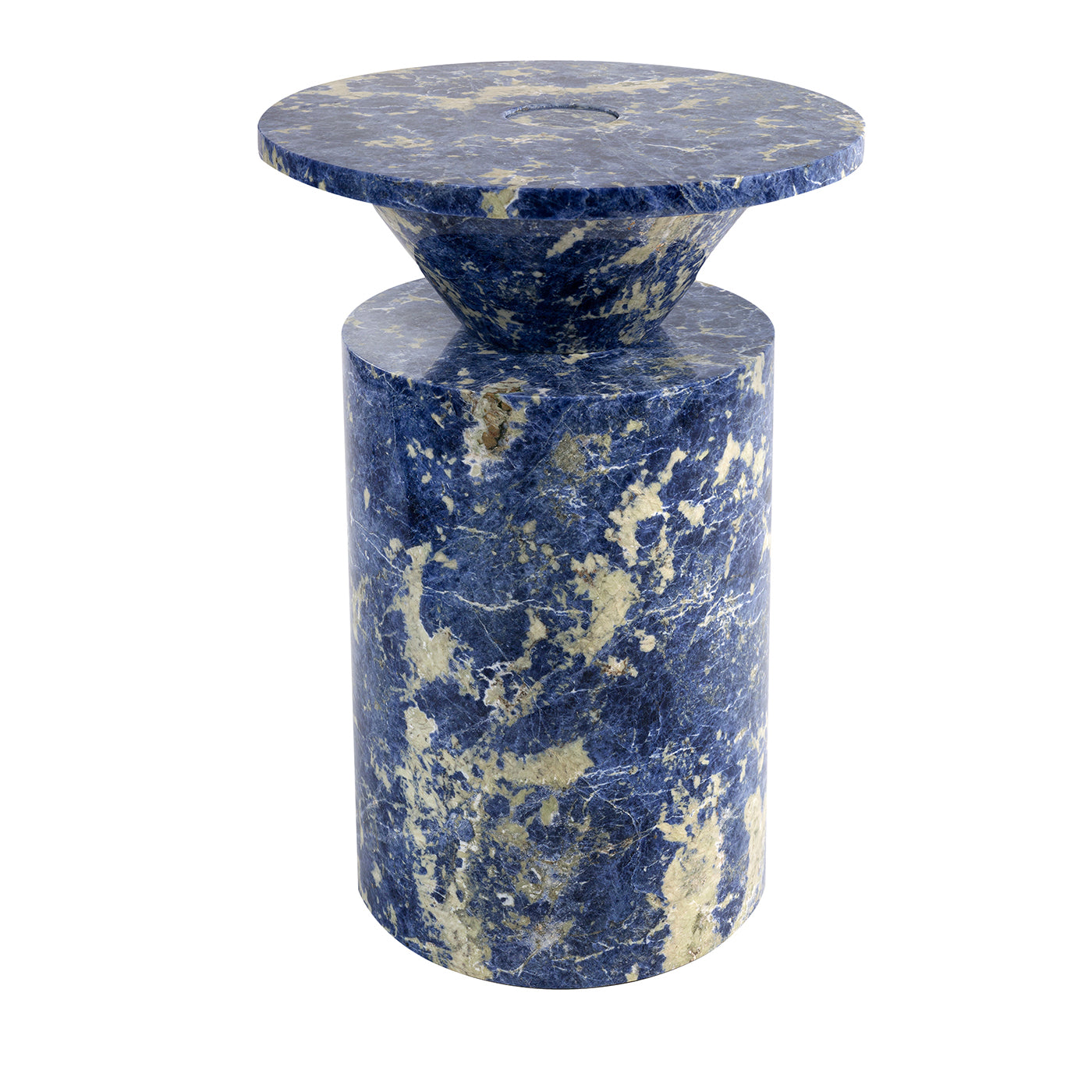 Tótem de mármol de sodalita azul de Karen Chekerdjian - Vista principal