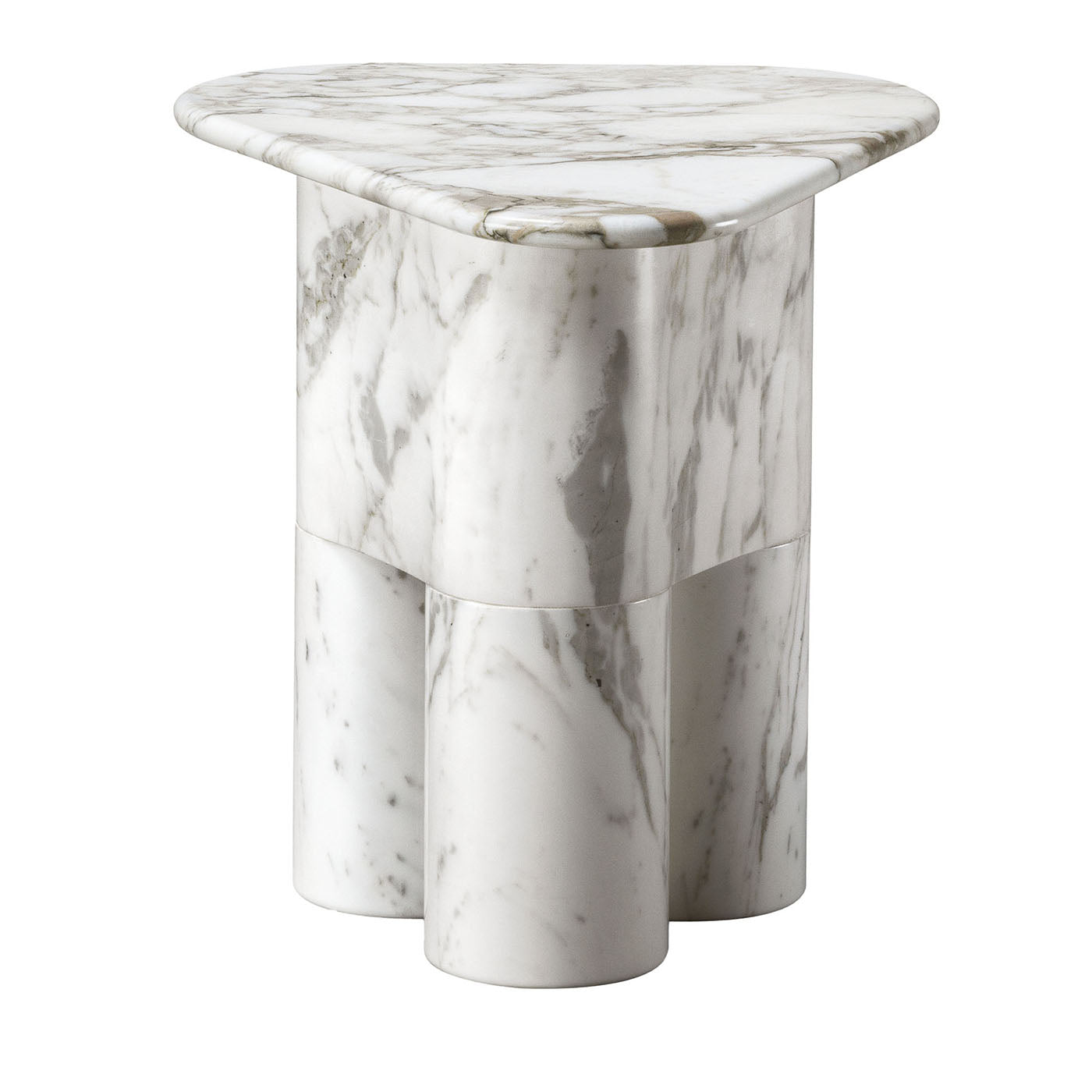 Tria Small White Marble Side Table by Lorenza Bozzoli - Main view
