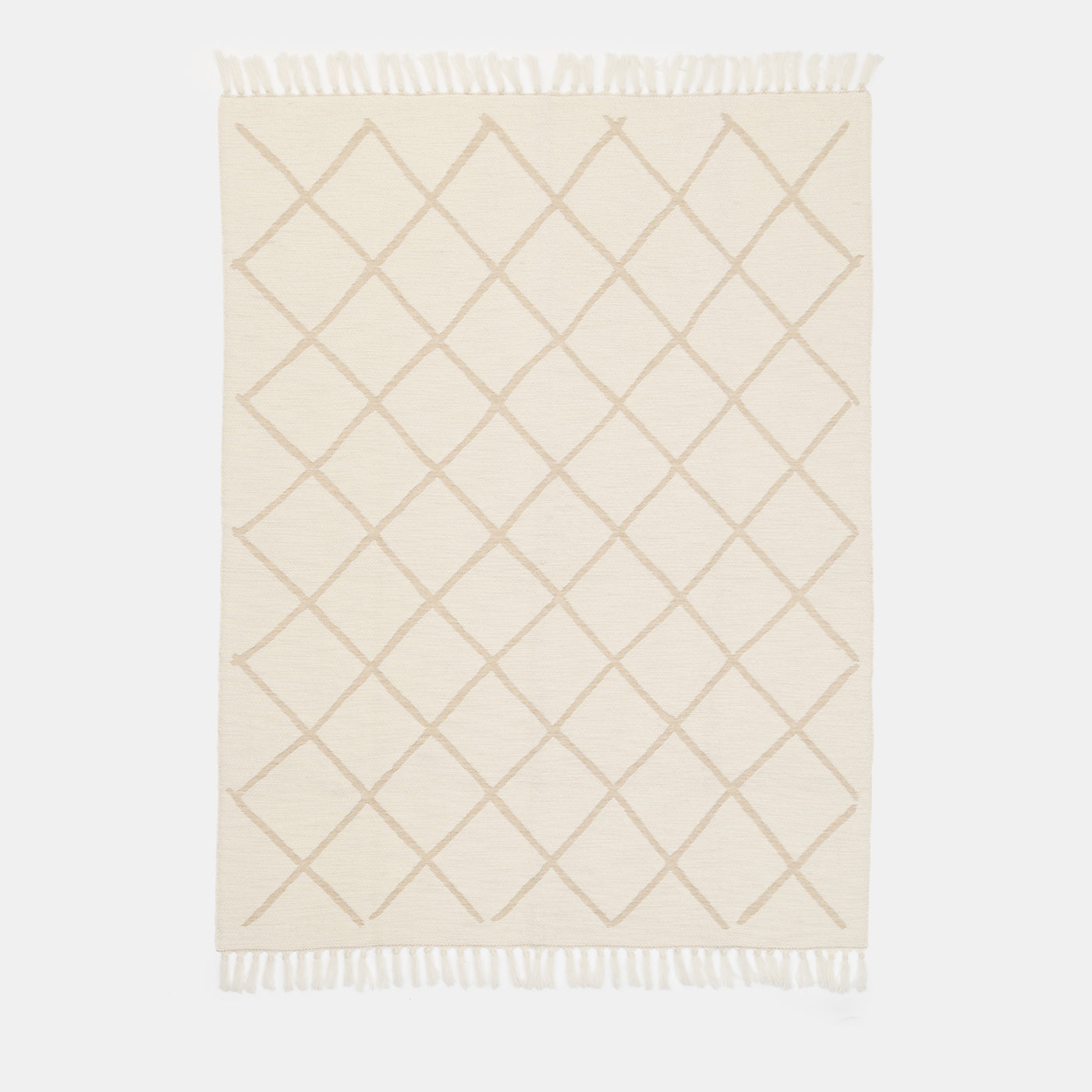Geometric-Patterned Beige Blanket - Alternative view 1