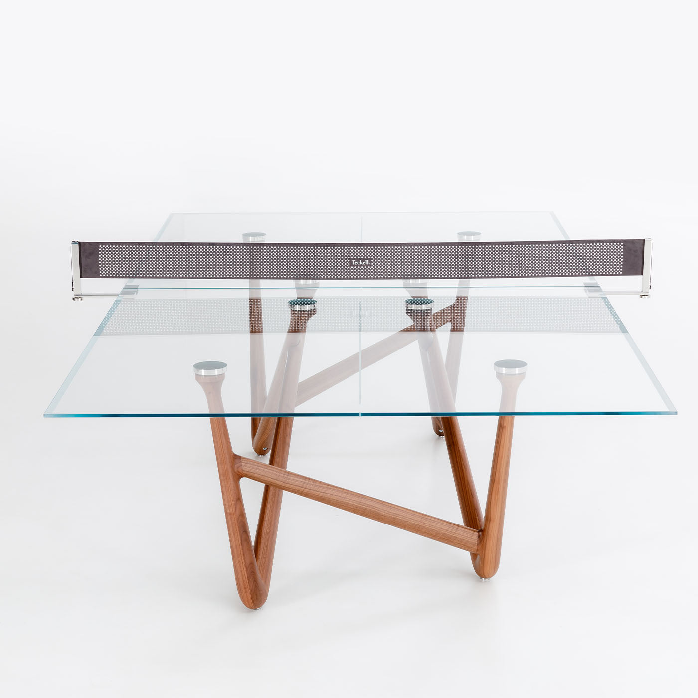 Effetto 71 Walnut And Glass Top Table Tennis And Dining Table - Alternative view 1