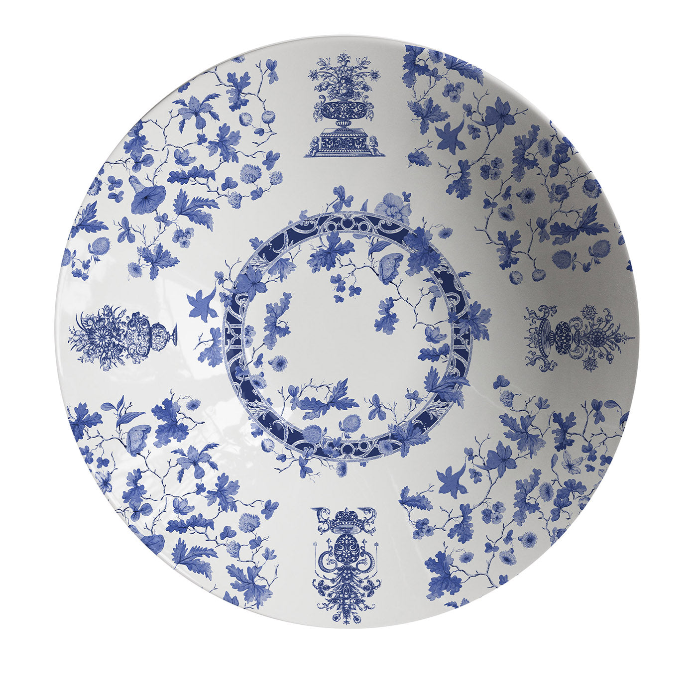Garden Of Eden Porcelain Large Bowl With Blue Decoration - Main view