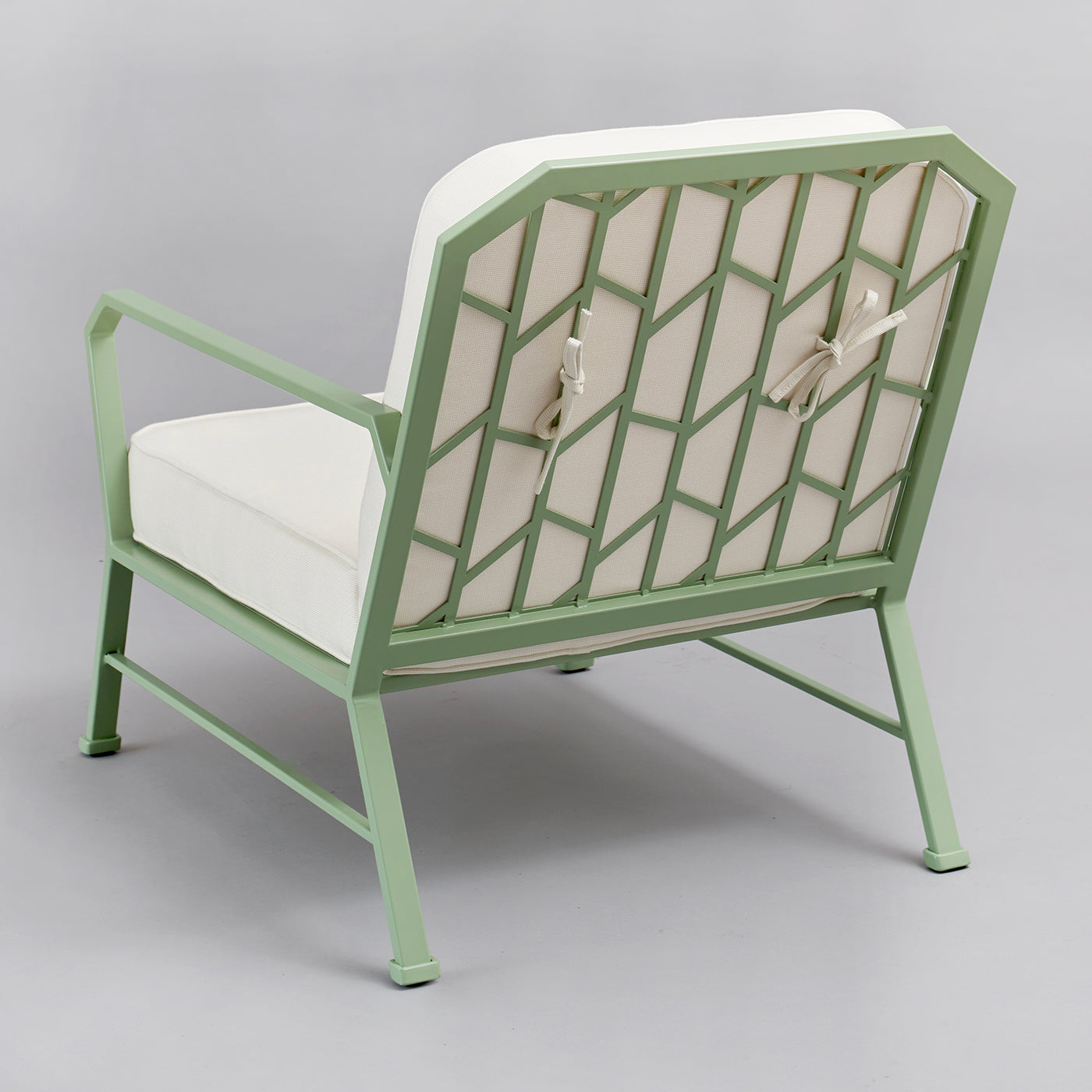 Waldgrüner und weißer Sessel von Officina Ciani aus rostfreiem Stahl - Alternative Ansicht 2