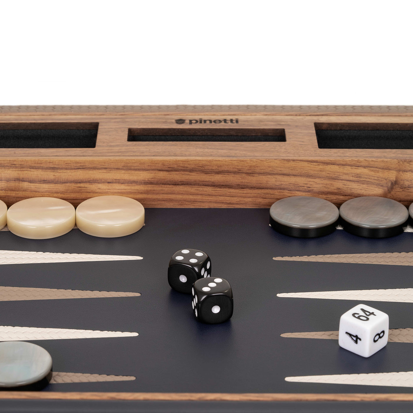 Jeu de backgammon bleu marine et gris colombe - Vue alternative 2