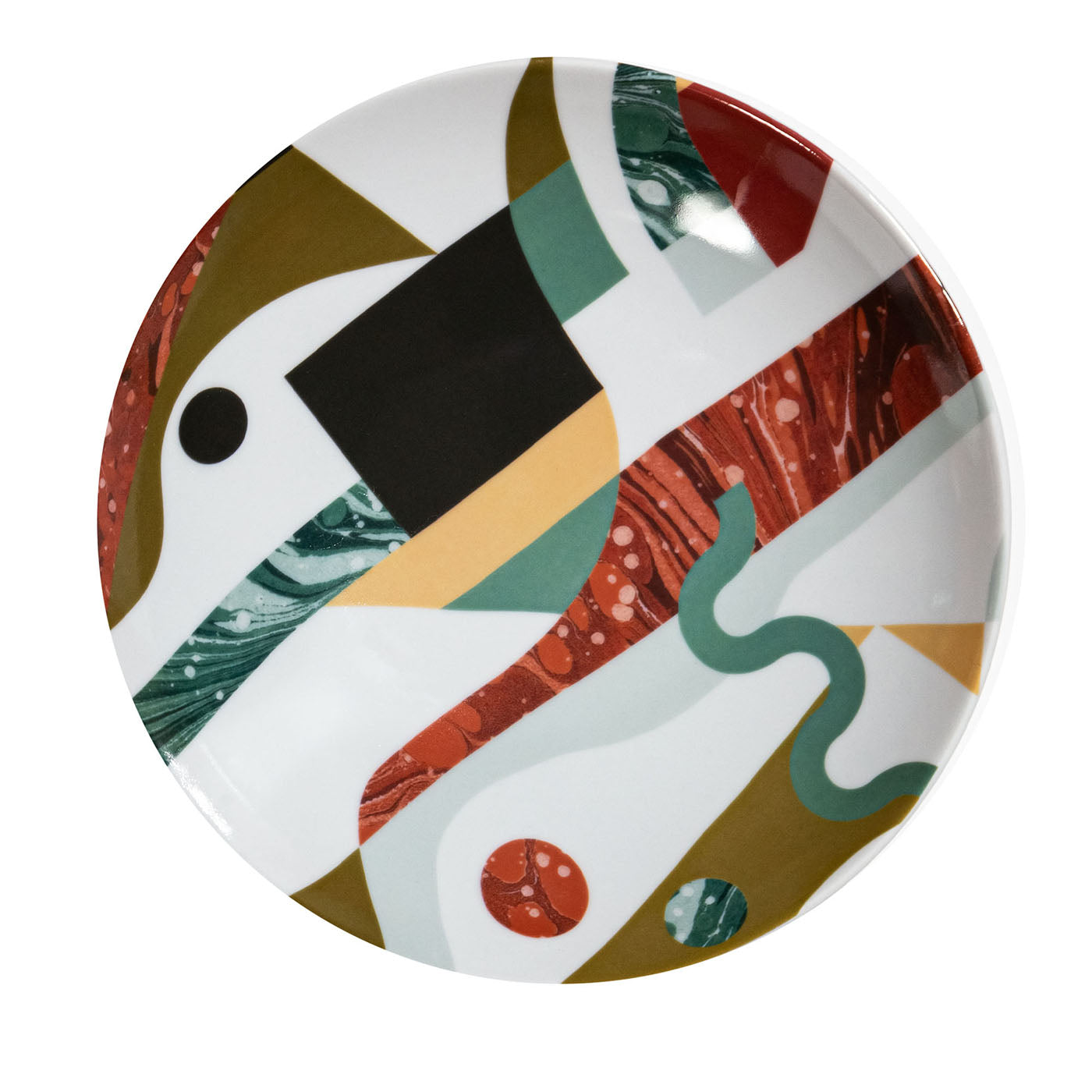Alchimie Porcelain Soup Plate with Abstract Decor #1 - Main view