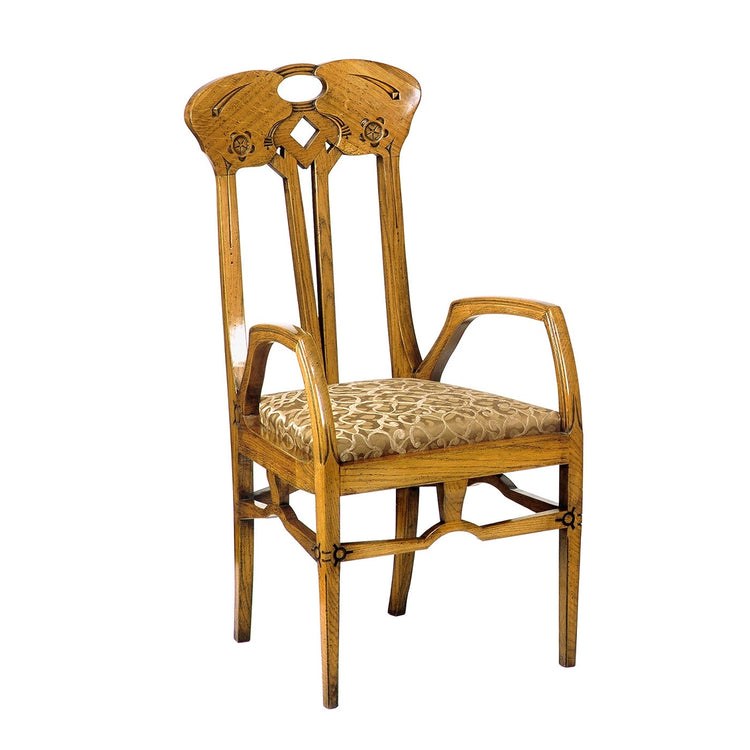 Italian Art Nouveau-Style Lounge Chair by Eugenio Quarti Cugini Lanzani ...