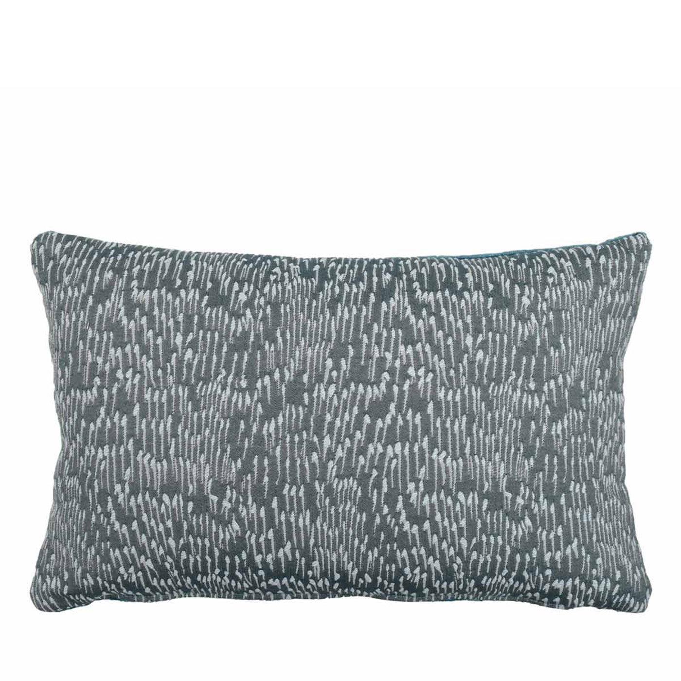 Rectangular inlay Elle Cushion in Linen Velvet and Jacquard Fabric - Alternative view 1