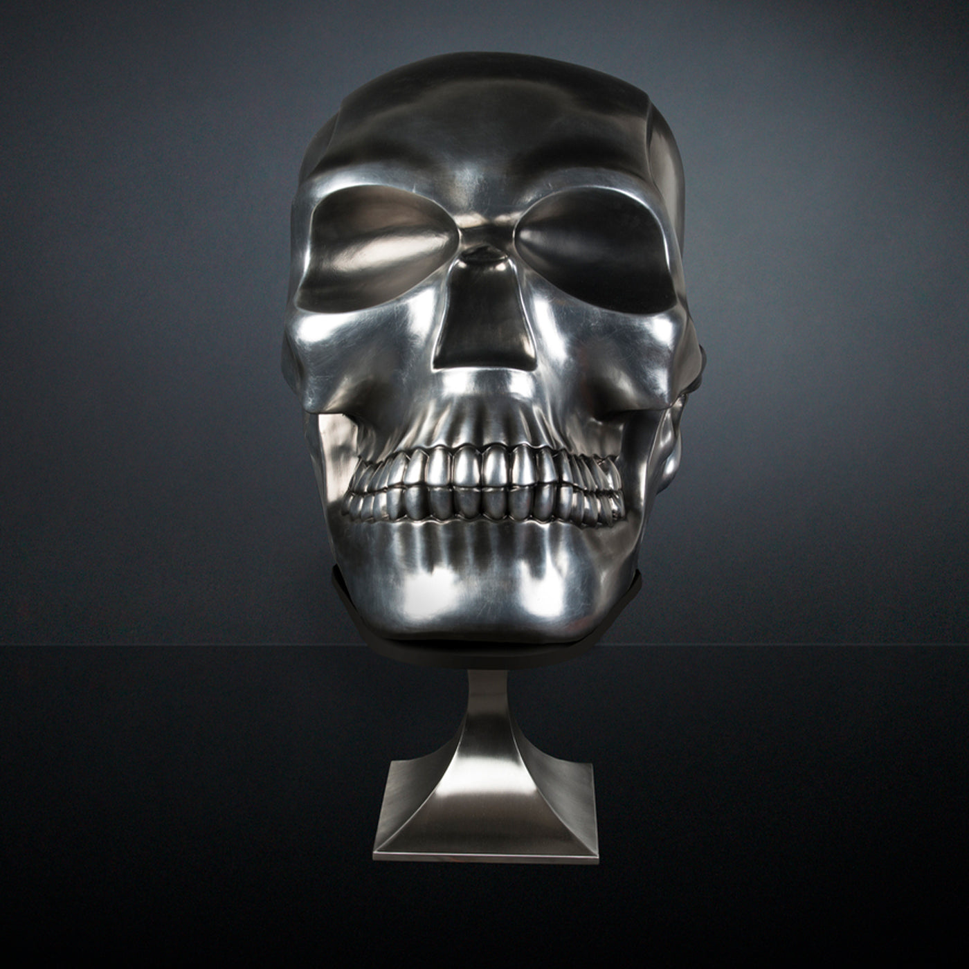 Black and Silver Skull Sculpture - Alternative view 5