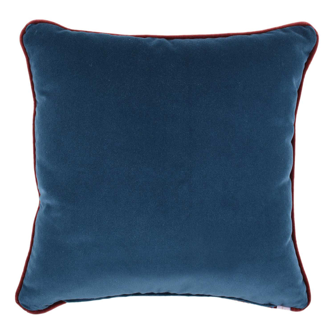 Coussin Carrè bleu et turquoise en tissu jacquard à pois - Vue alternative 1