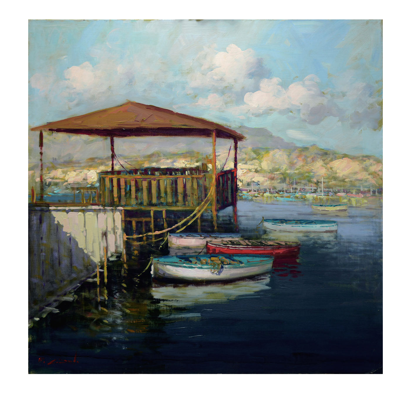 Barche A Sorrento Gemälde von Renato Criscuolo - Hauptansicht