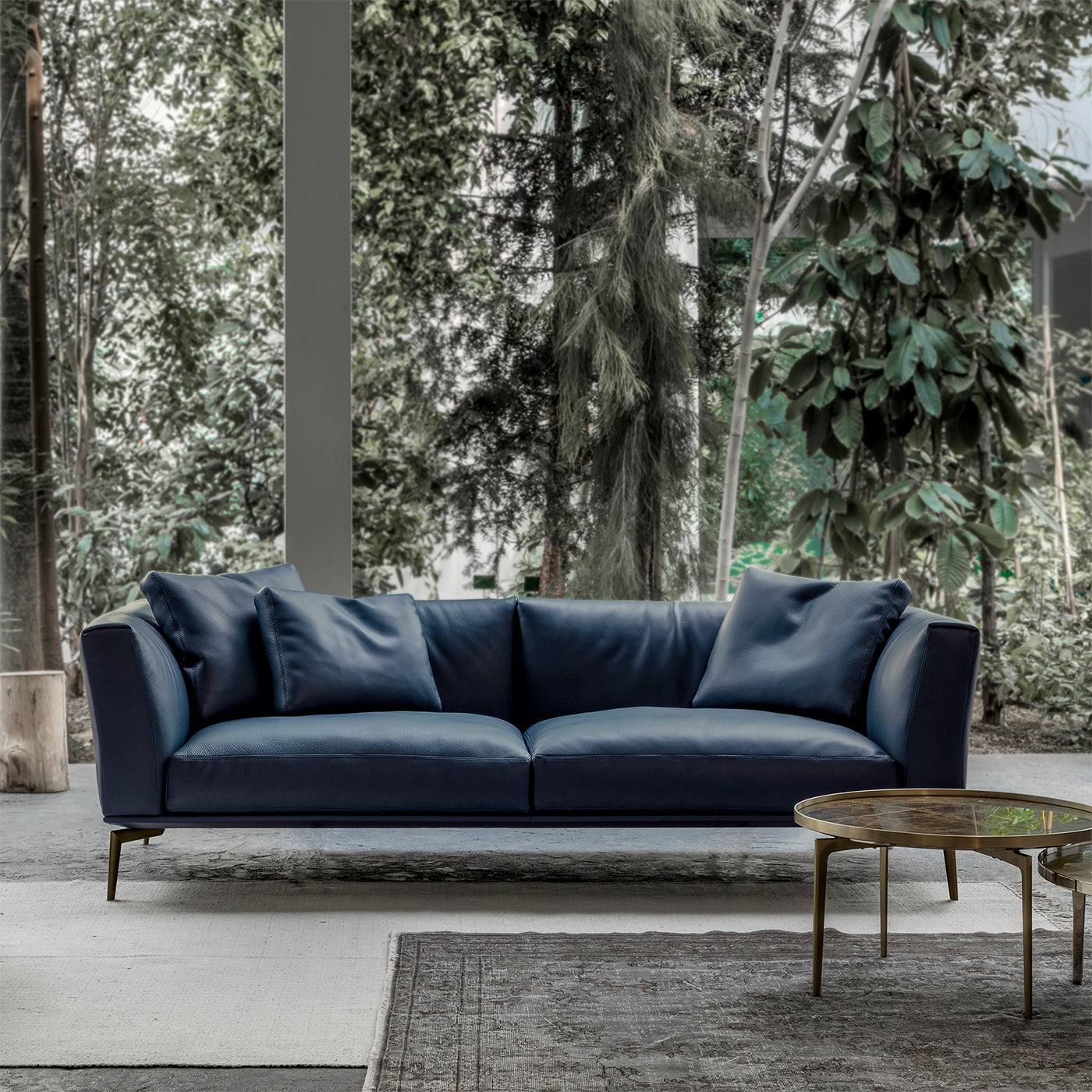 Horizon Blue-Leather Sofa by Giuseppe Bavuso - Alternative view 2