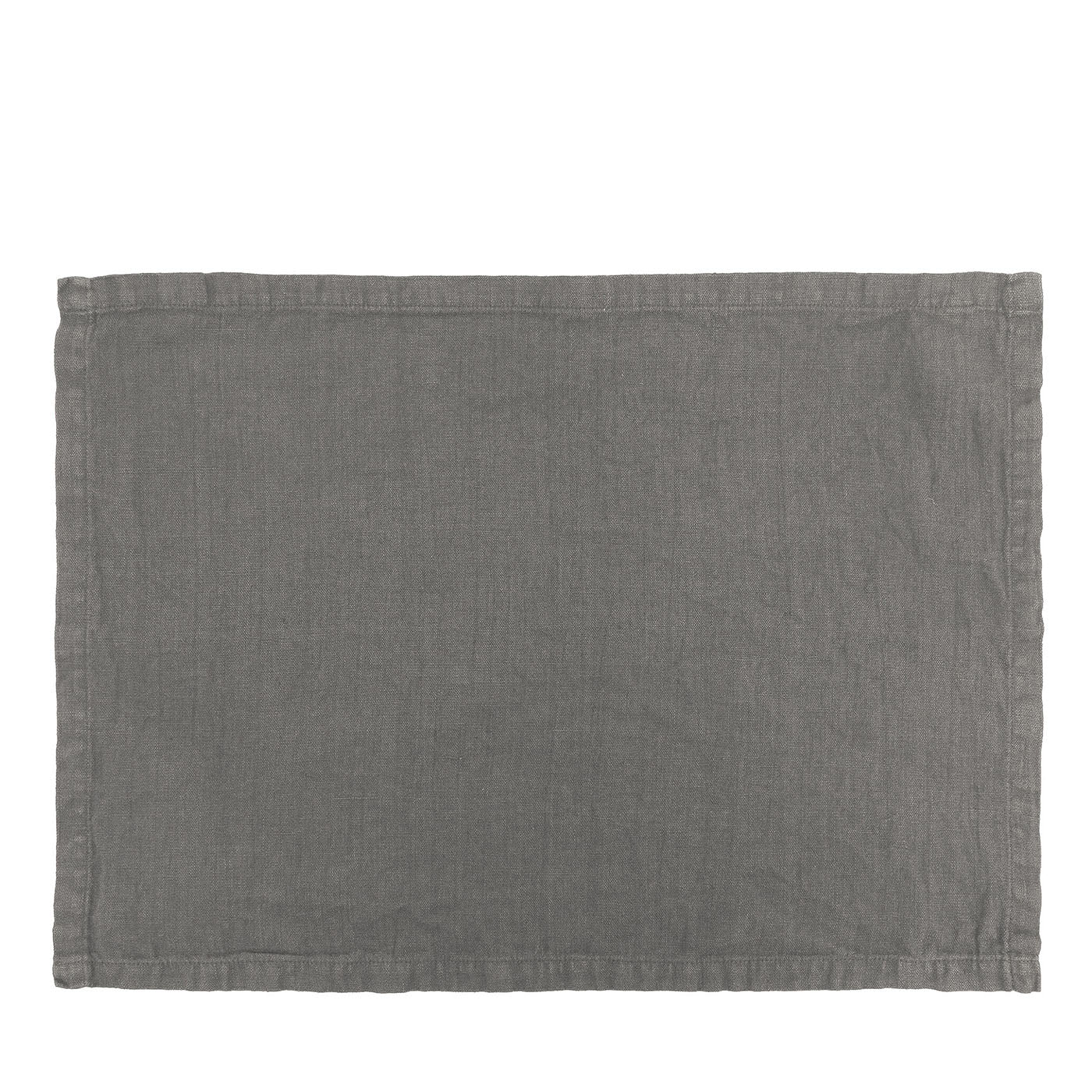 Set of 4 Charcoal Linen Placemats - Main view