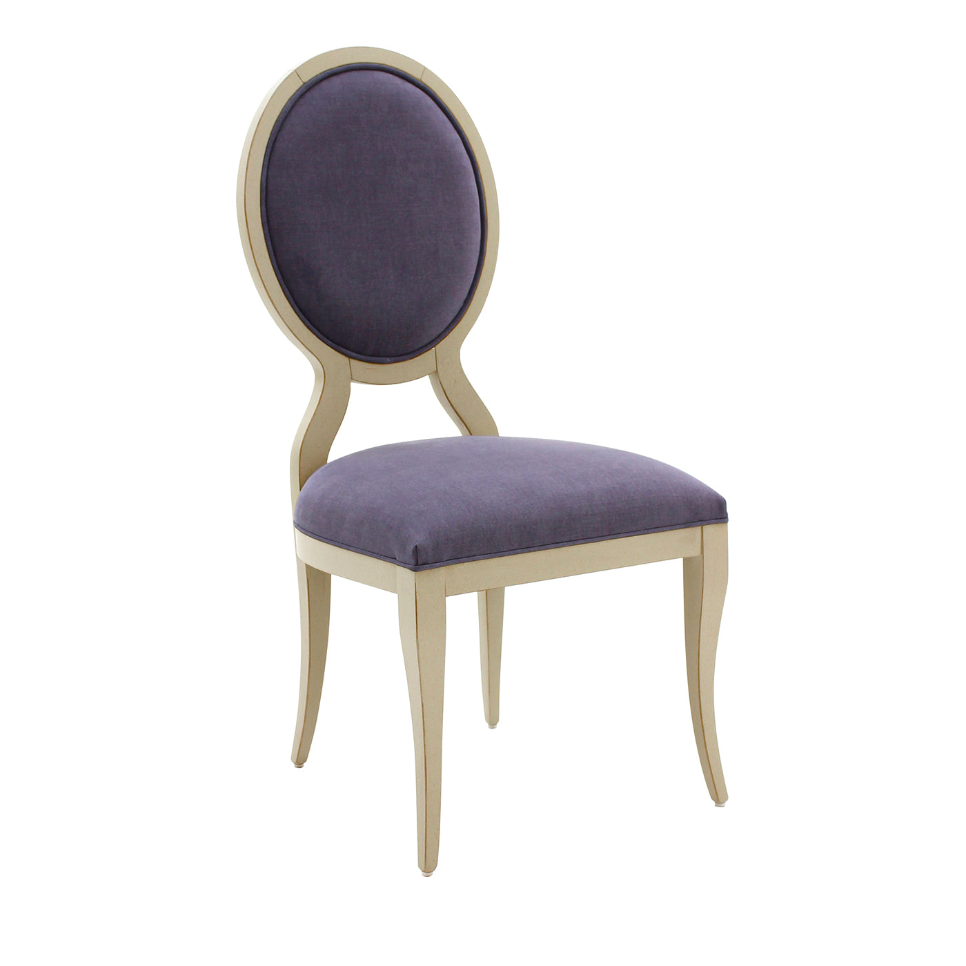 Set of 2 White and Antiqued Blue Chairs - Main view