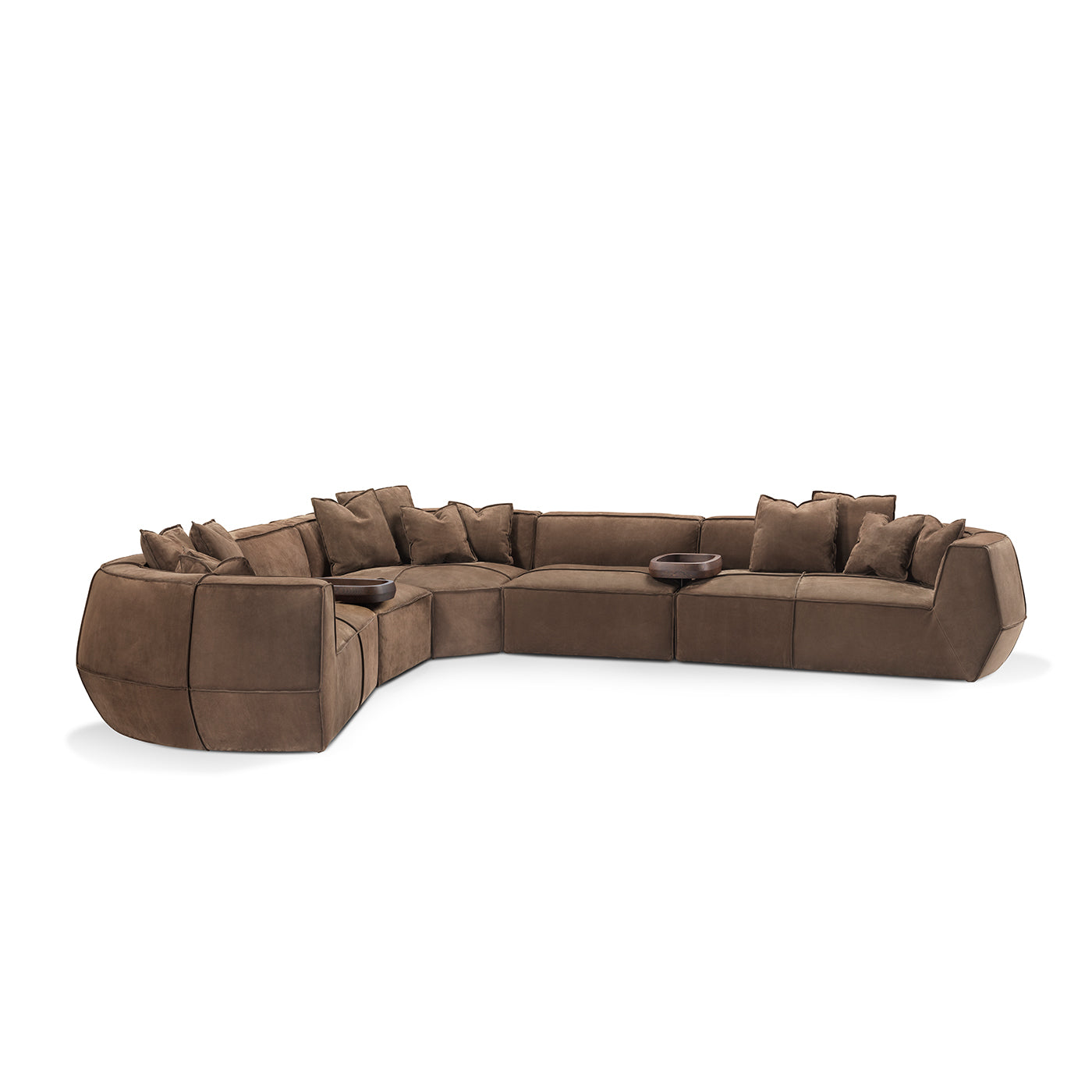 Infinito Brown Leather Sofa by Lorenza Bozzoli - Alternative view 1
