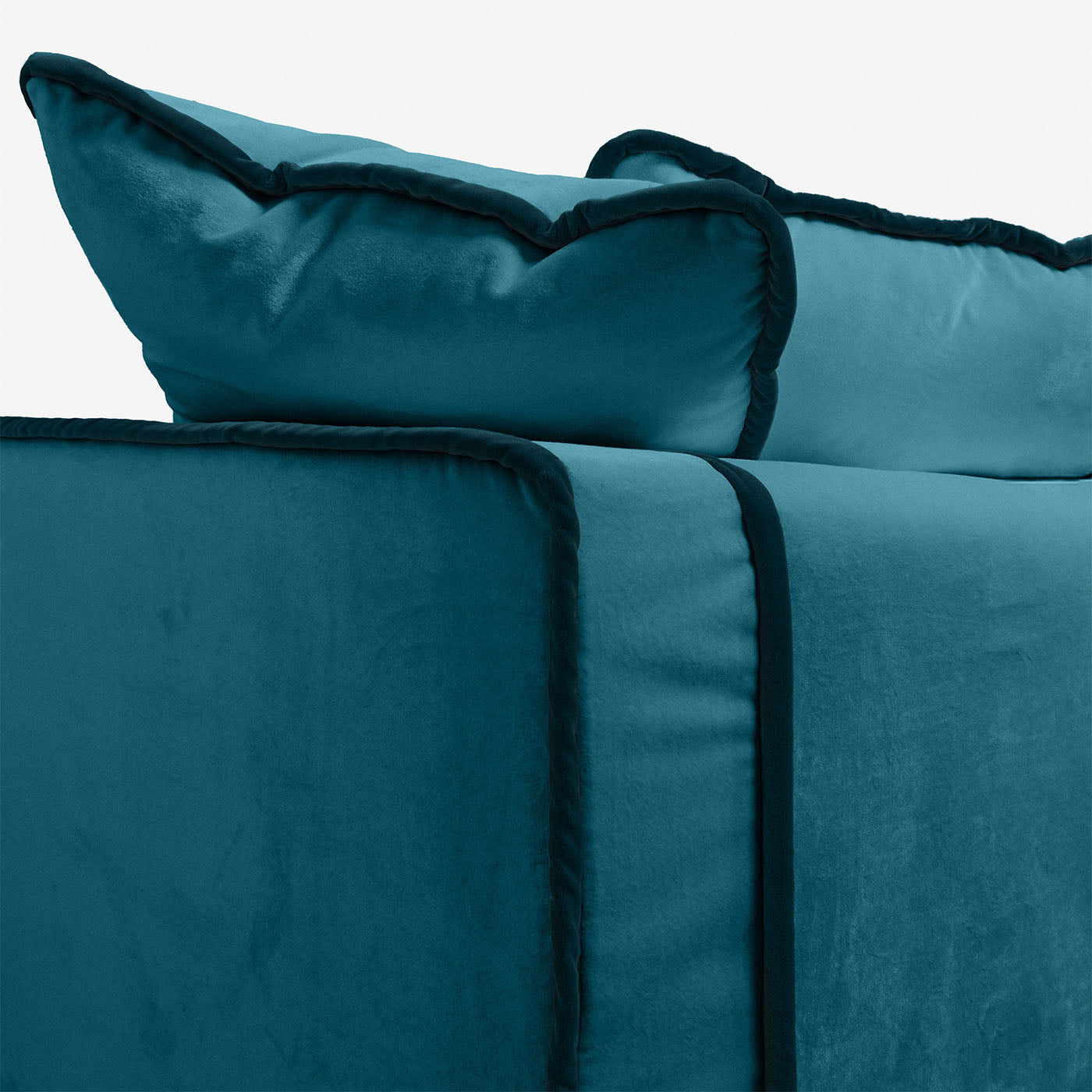 Rafaella Bio Petrol & Dark Blue Velvet Angular Sofa - Alternative view 1