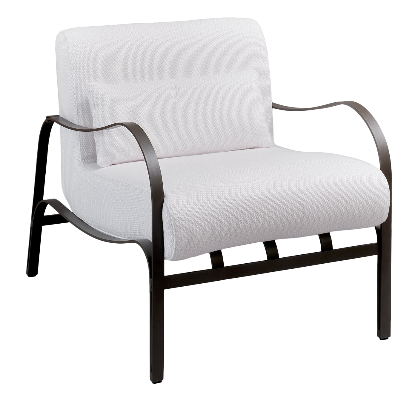 Amalfi White and Gray Armchair by Studio 63 in Stainless Steel - Main view