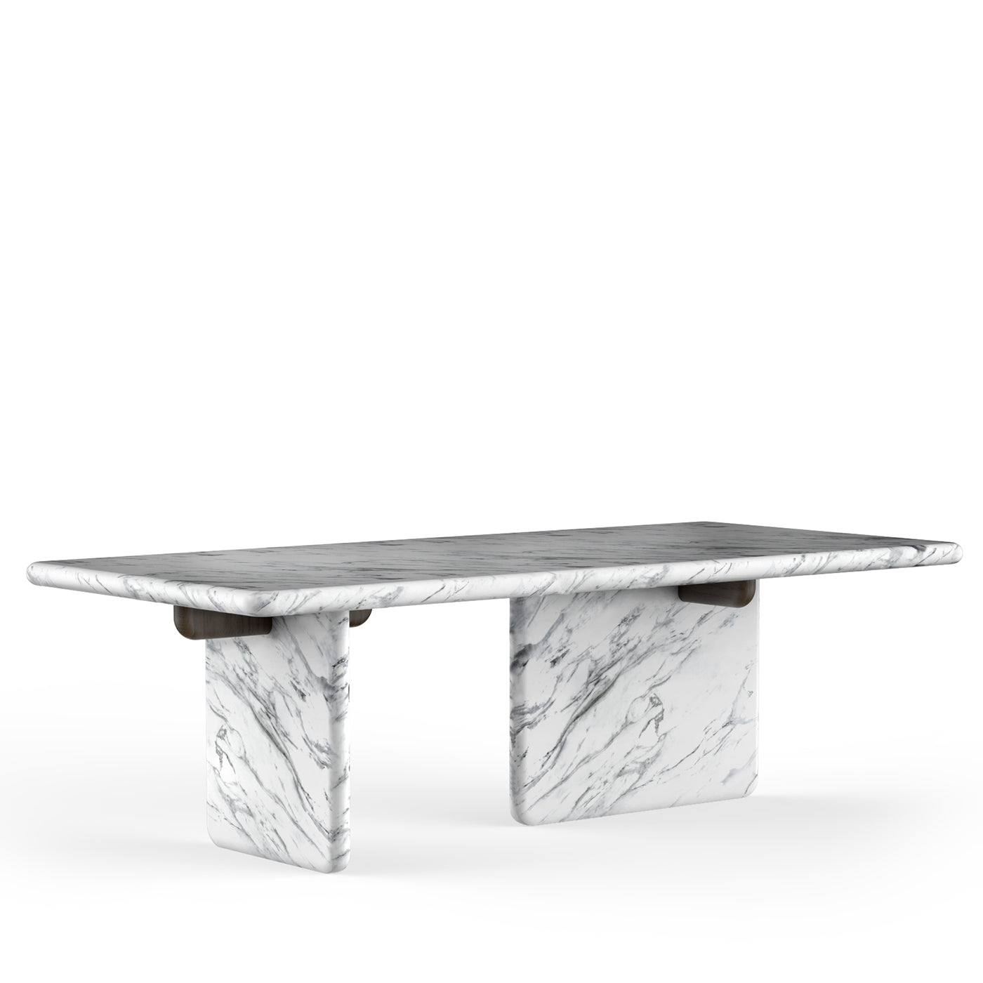 Ville Marble With Wengè Stained Oak Detail Dining Table - Alternative view 2