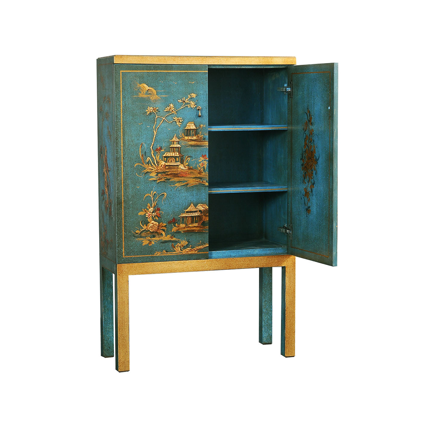 Dante Chinoiserie-Style Carved Wooden Bar Cabinet - Alternative view 3