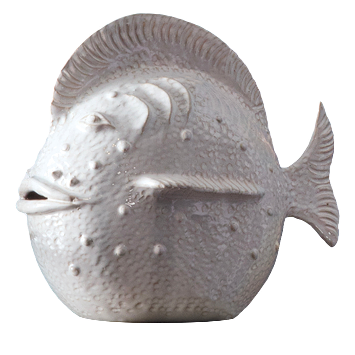 Perle Marine Pesce Papera N.2 Weiße Skulptur - Hauptansicht