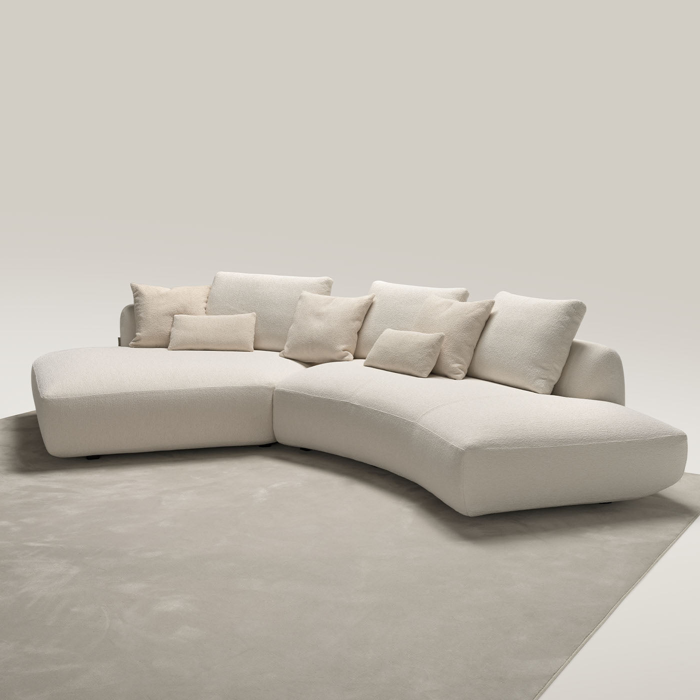 Naxos White Fabric L-Shape Sofa - Alternative view 1