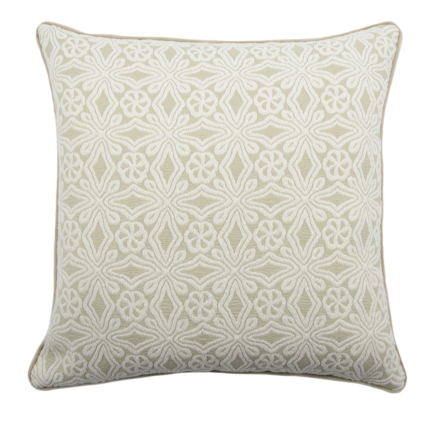 Ivory Carrè Cuschion in Lovely Jacquard Fabric - Main view