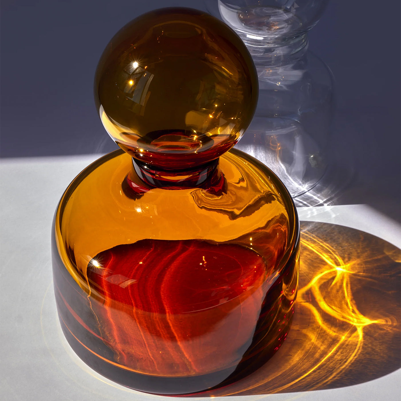 Orange Controlled Bubble Glass store Decanter