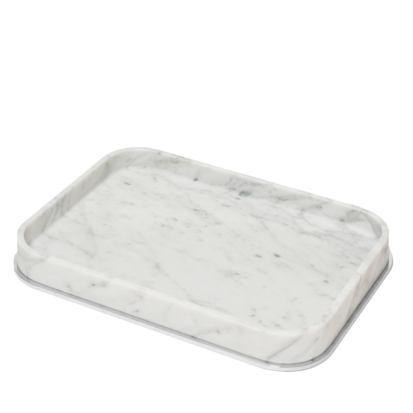 Polo White Marble Rectangular Valet Tray Large (plateau de valet rectangulaire en marbre blanc) - Vue principale