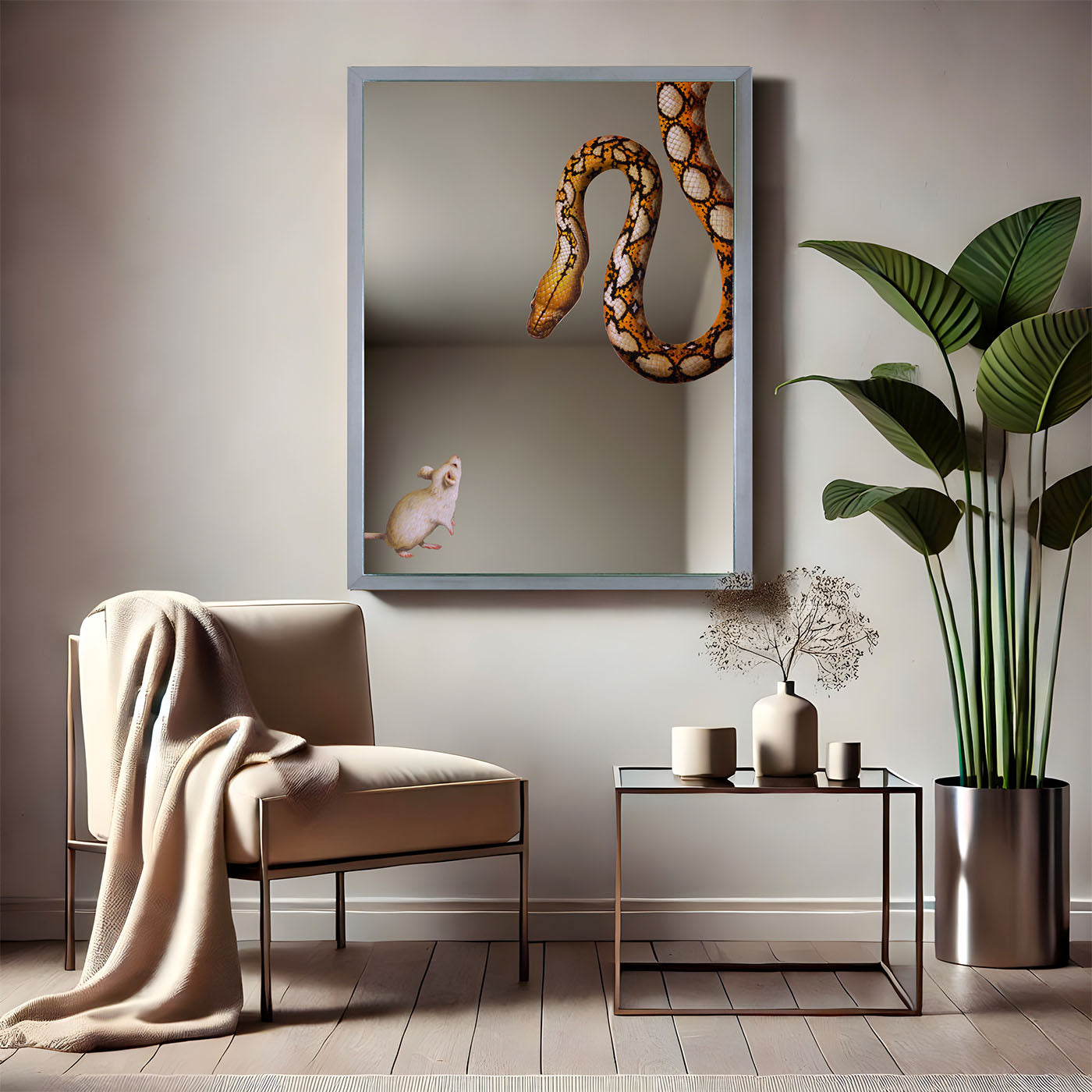 Duello Silenzioso Oil Painting on Wall Mirror #2 By Giuseppe Caiafa - Alternative view 3