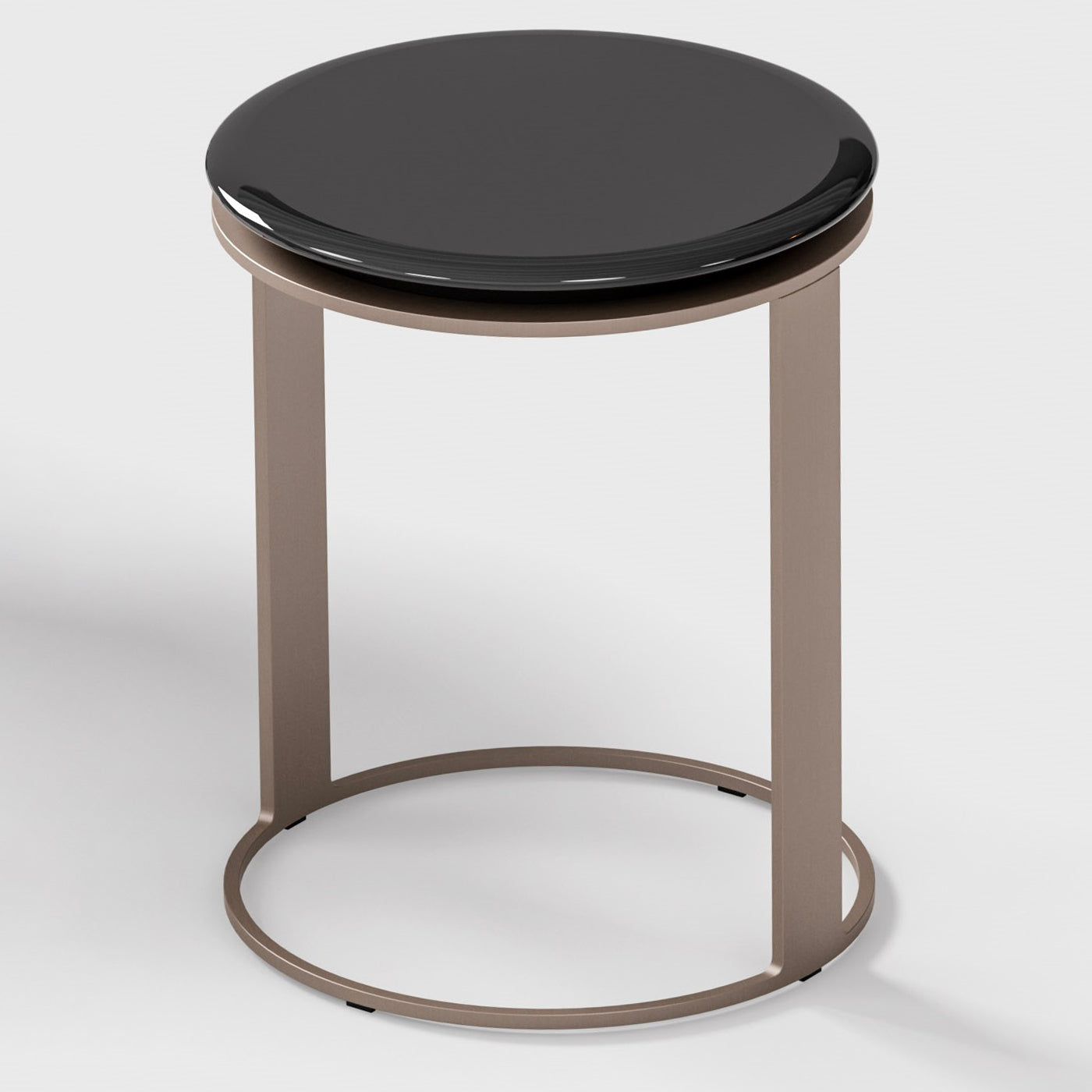 Glossy Lacquered Black Side Table - Alternative view 1