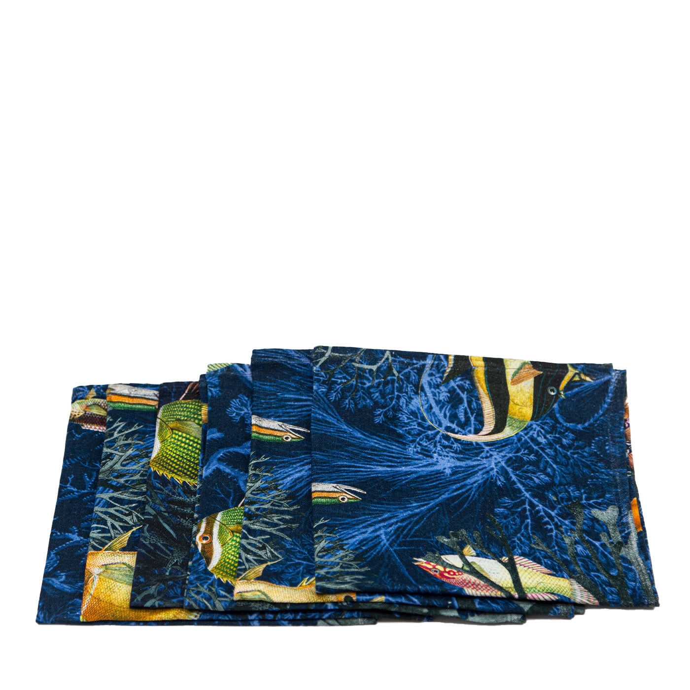 Amami 6er Set Leinenservietten mit Marinedekoration - Hauptansicht