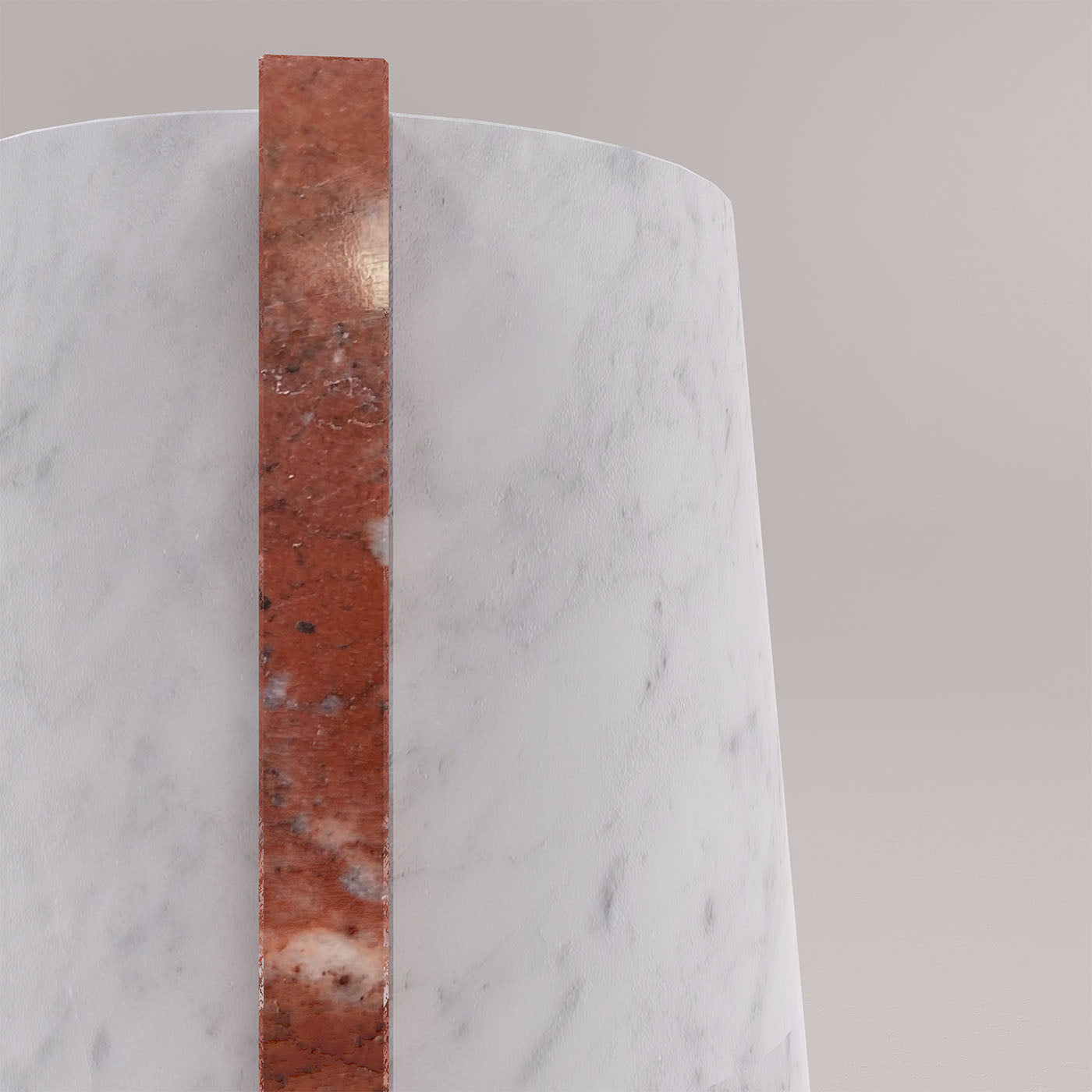 Elara White Carrara & Red Marble Vase - Alternative view 4