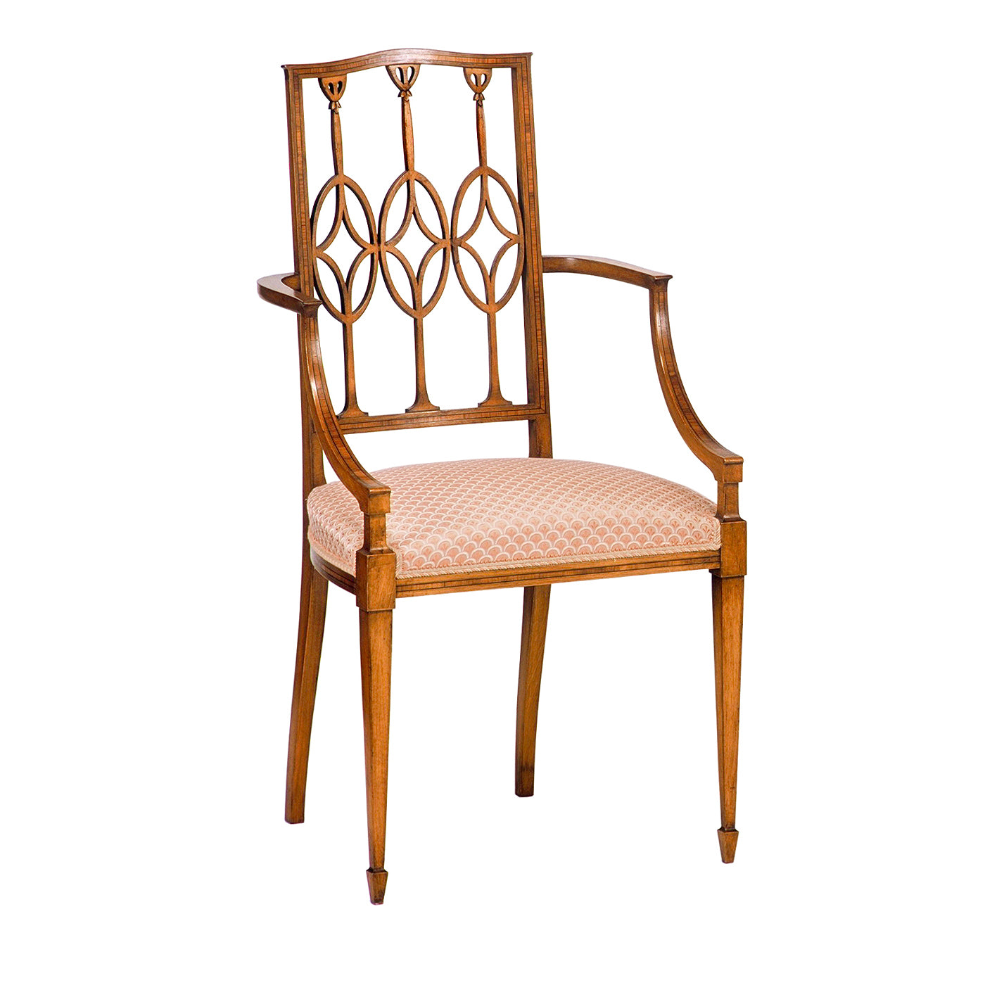 Hepplewhite-Style Rosewood & Beech Chair with Arms - Alternative view 1
