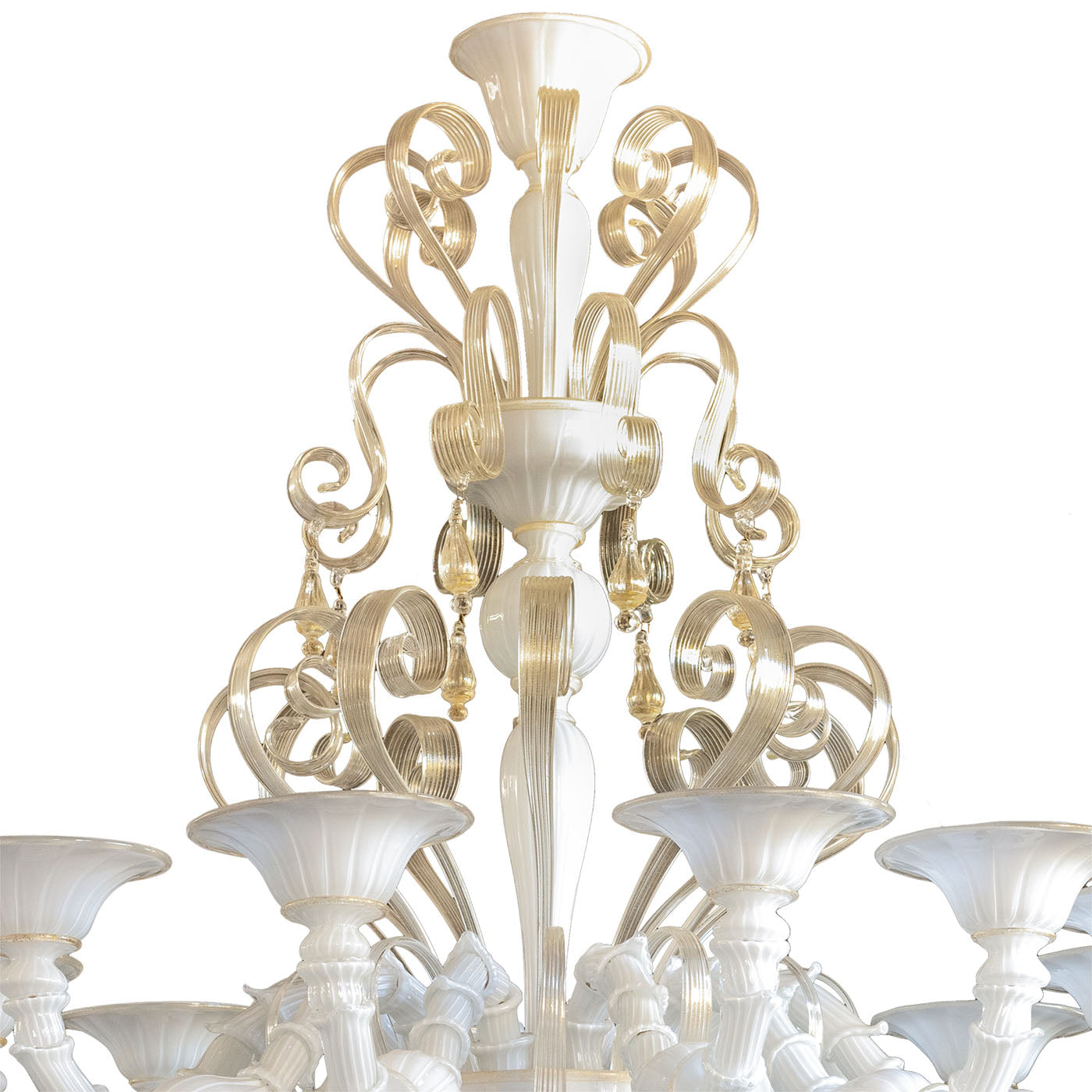 Malanie white glass chandelier - Alternative view 3