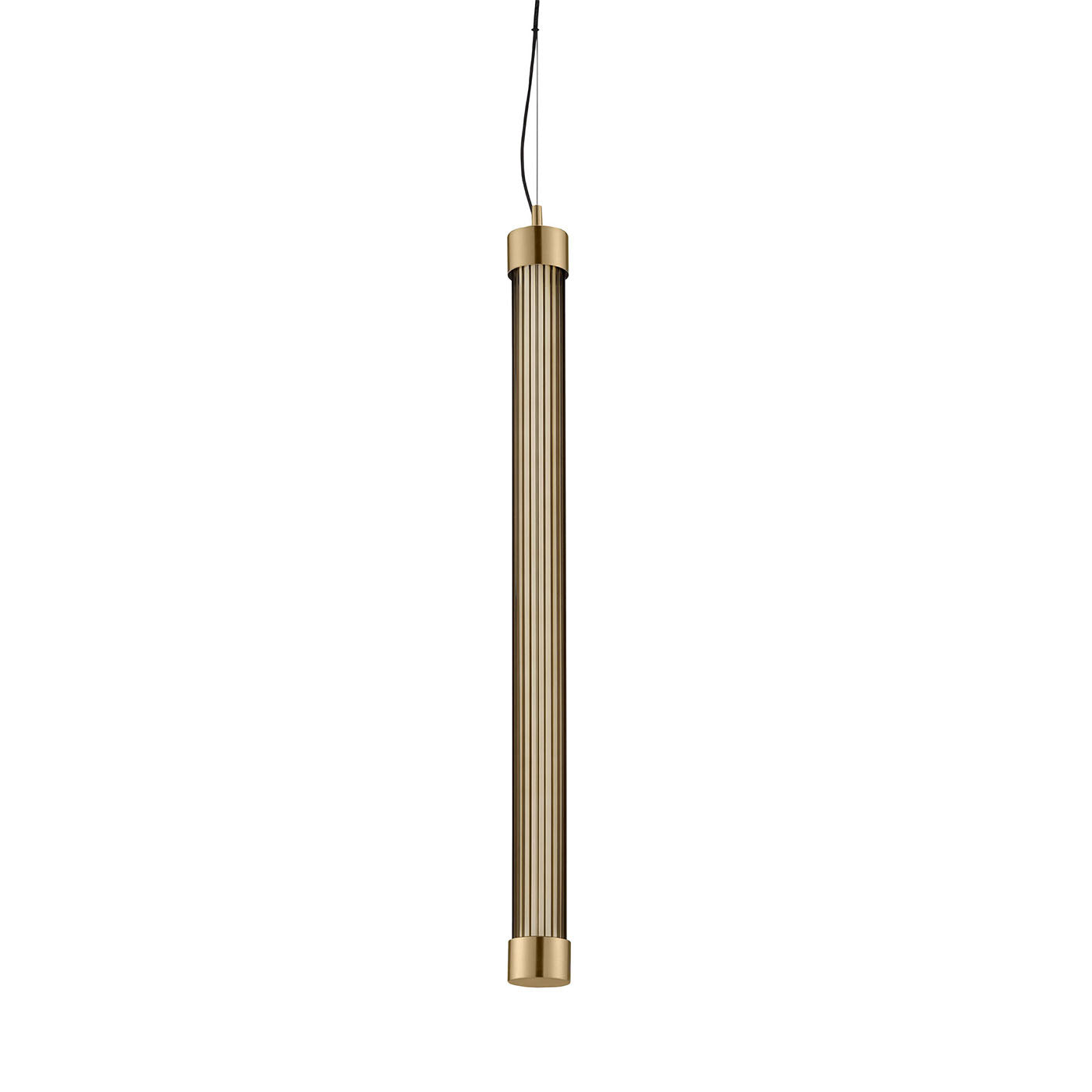 Trama S1 C Tubular Tobacco-Brown Borosilicate Glass Pendant Lamp - Main view