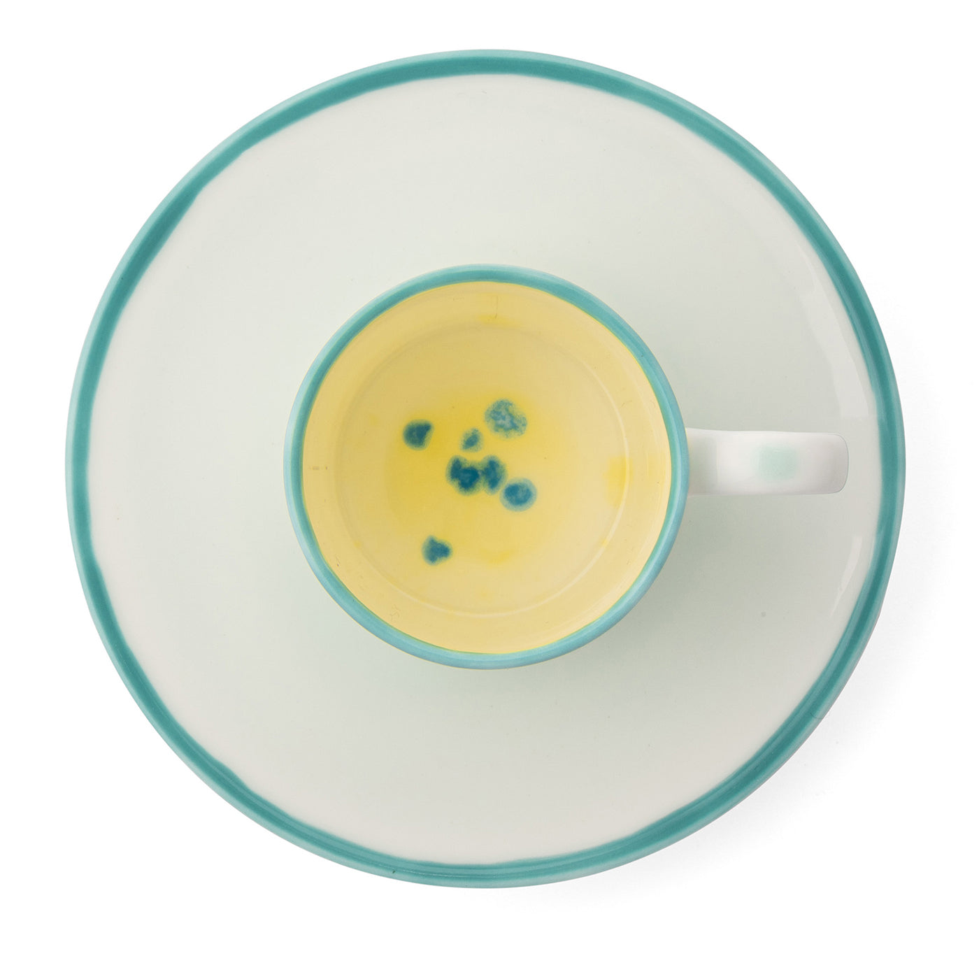 Set Of 2 Murrine Yellow Straight Coffee Cups And Saucers - Alternative view 1